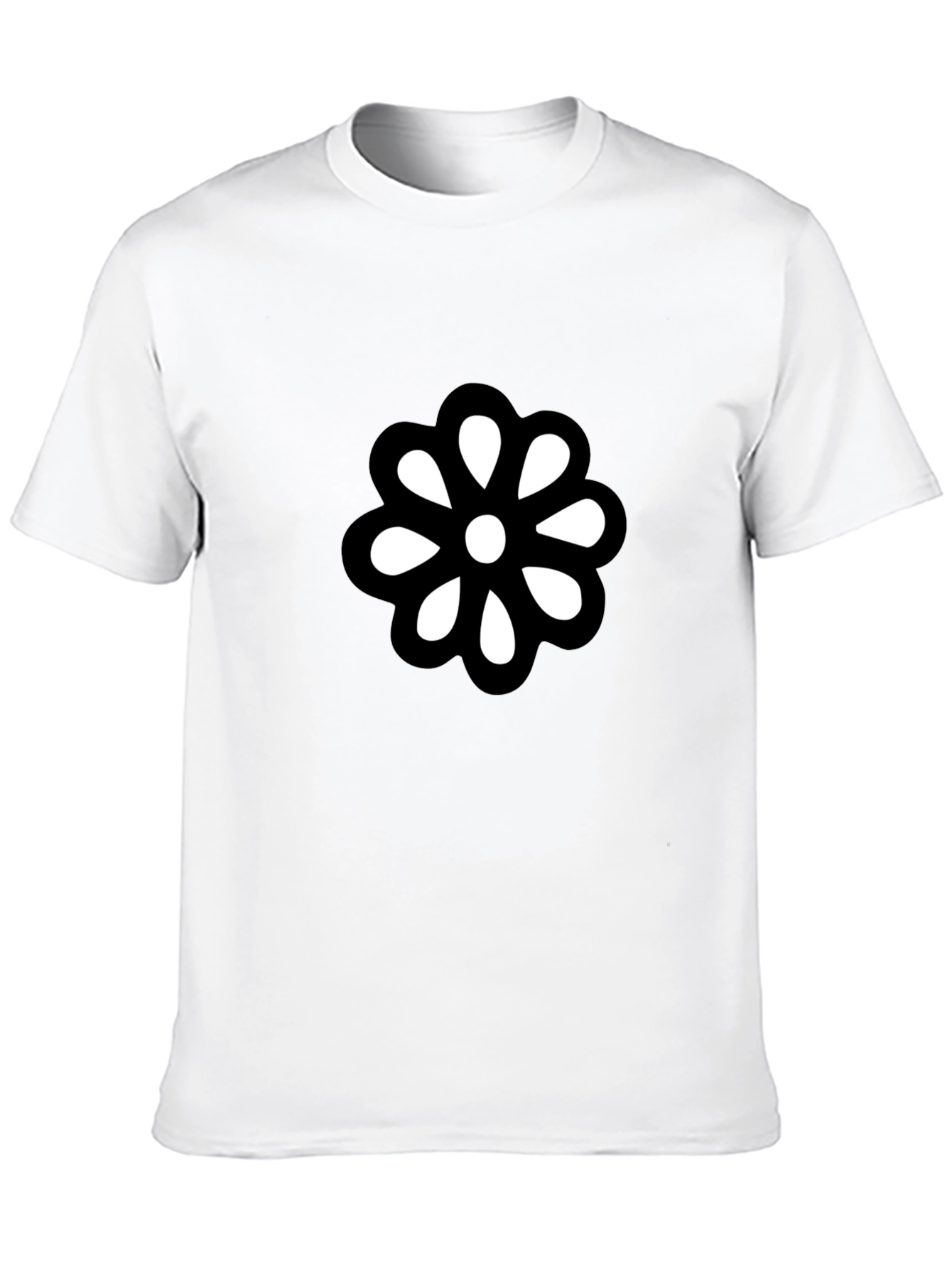 Black Black T-Shirt with Bold Flower Graphic view 10