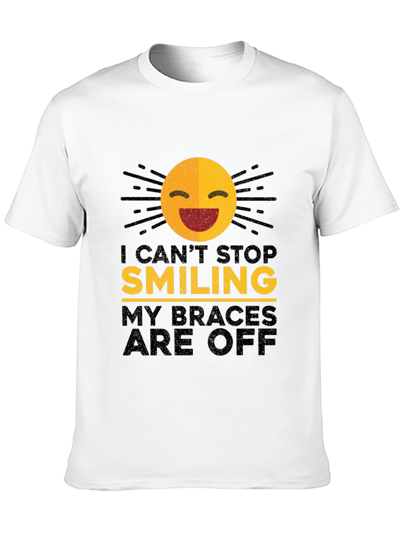 Black Smiling Braces Off T-Shirt view 10