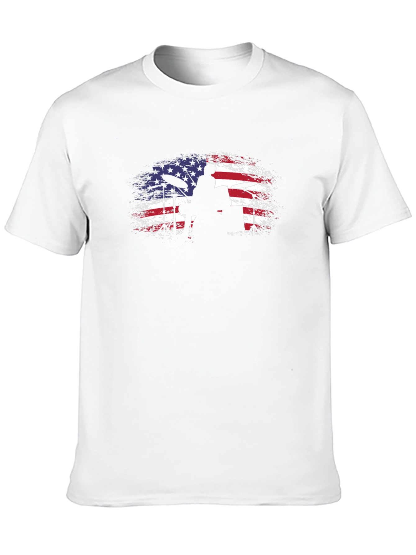 Black American Flag Drummer Black T-Shirt view 10