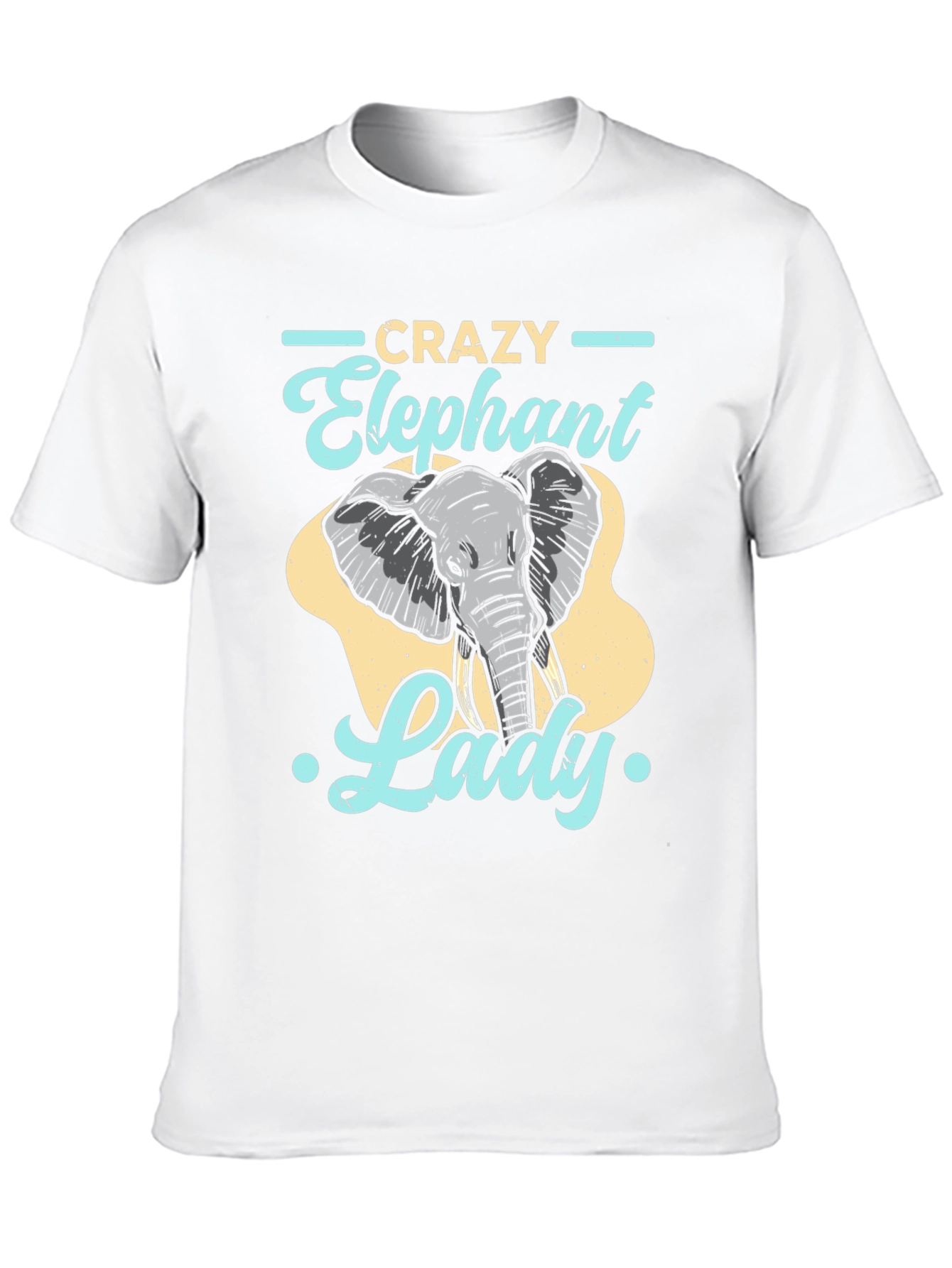Black Crazy Elephant Lady Graphic Tee - Fun Animal Lover Shirt view 10