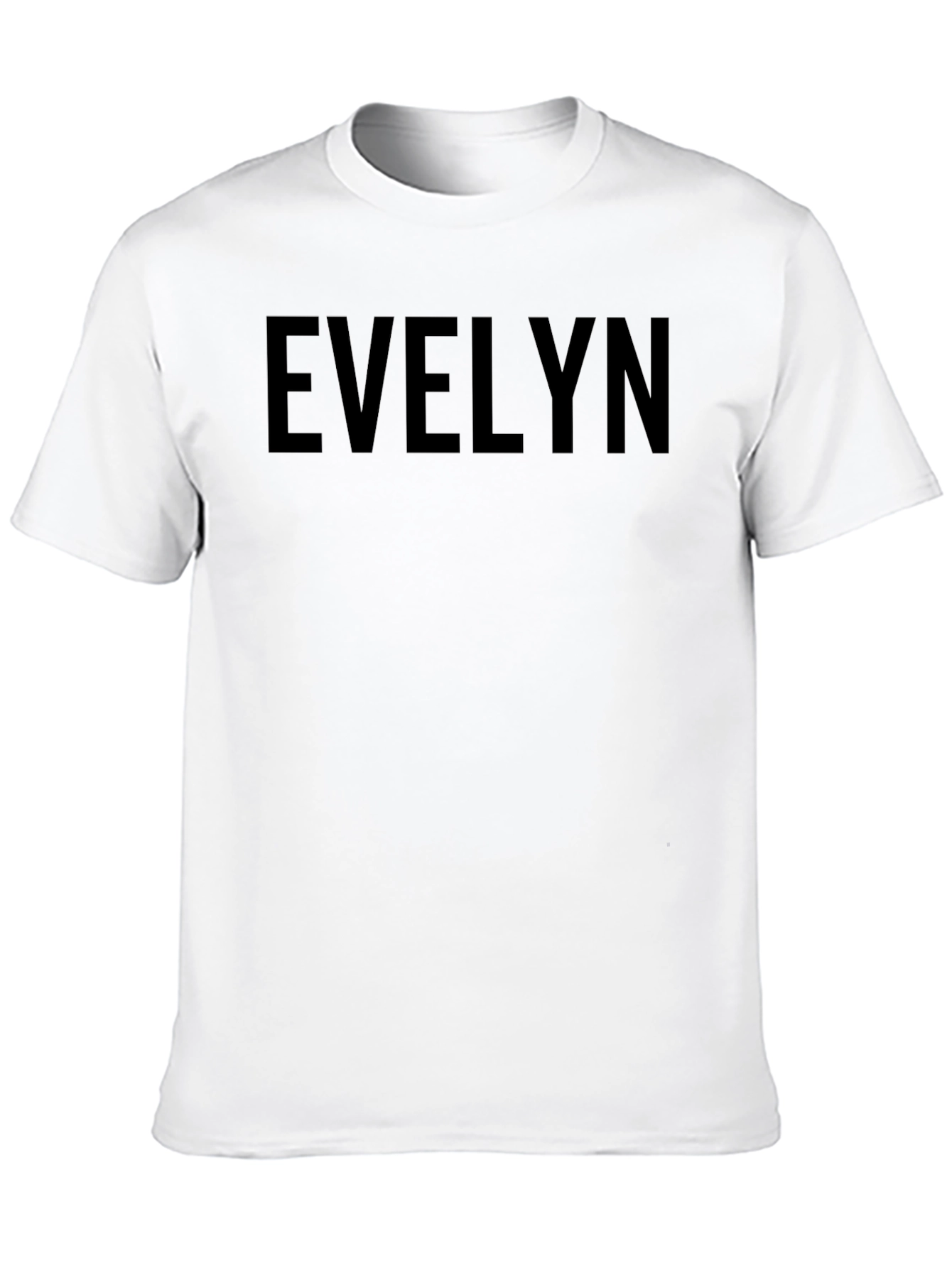 Black EVELYN Text Graphic Black T-Shirt Casual Top view 10