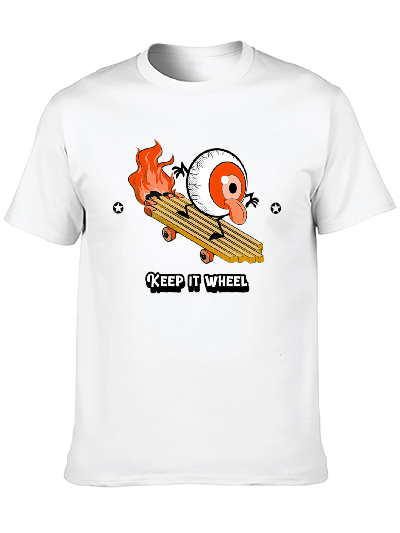 Black Keep It Wheel Eyeball Skateboard Graphic Tee view 10