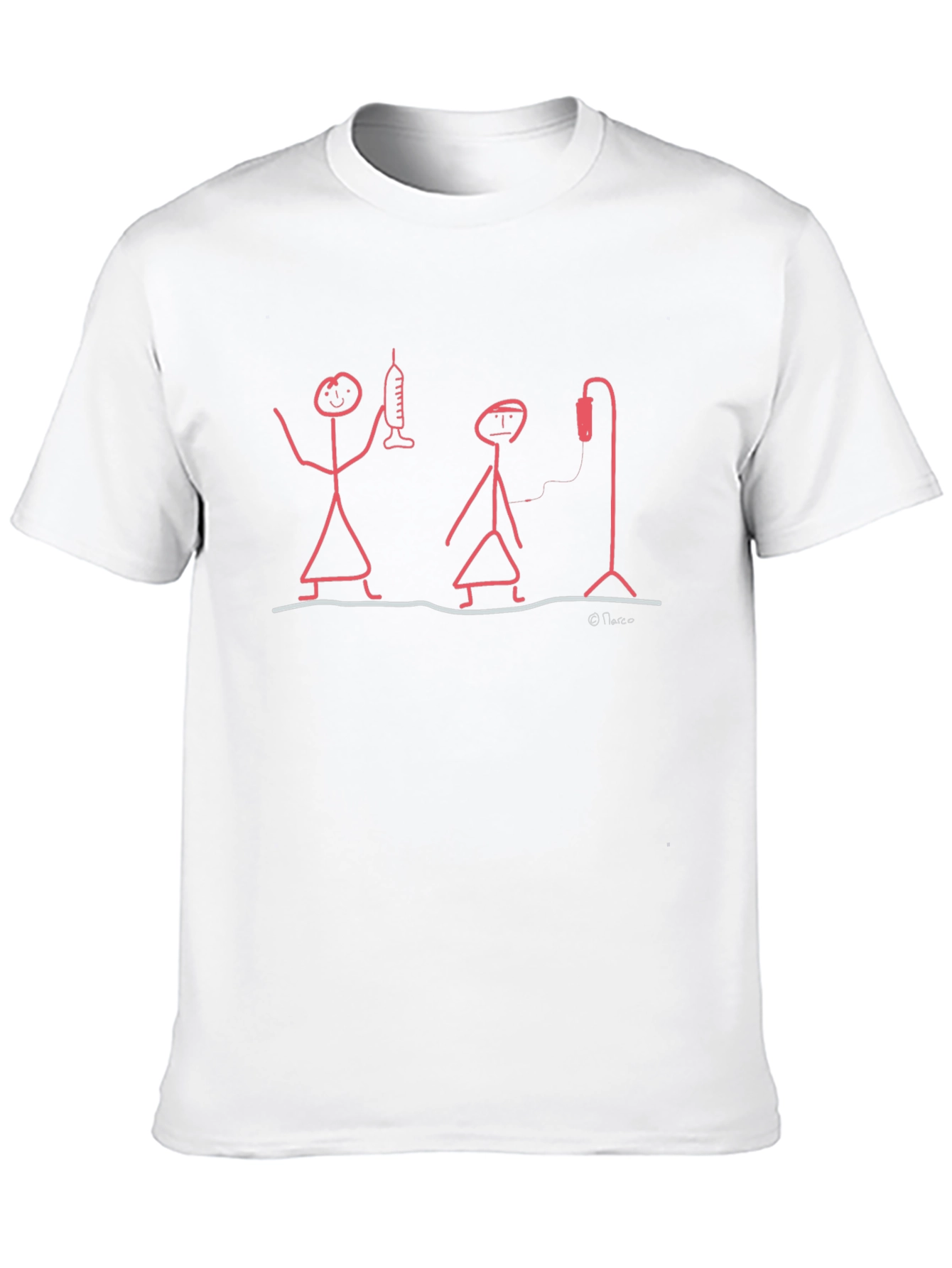 Black Humorous Medical Stick Figure Graphic T-Shirt view 10