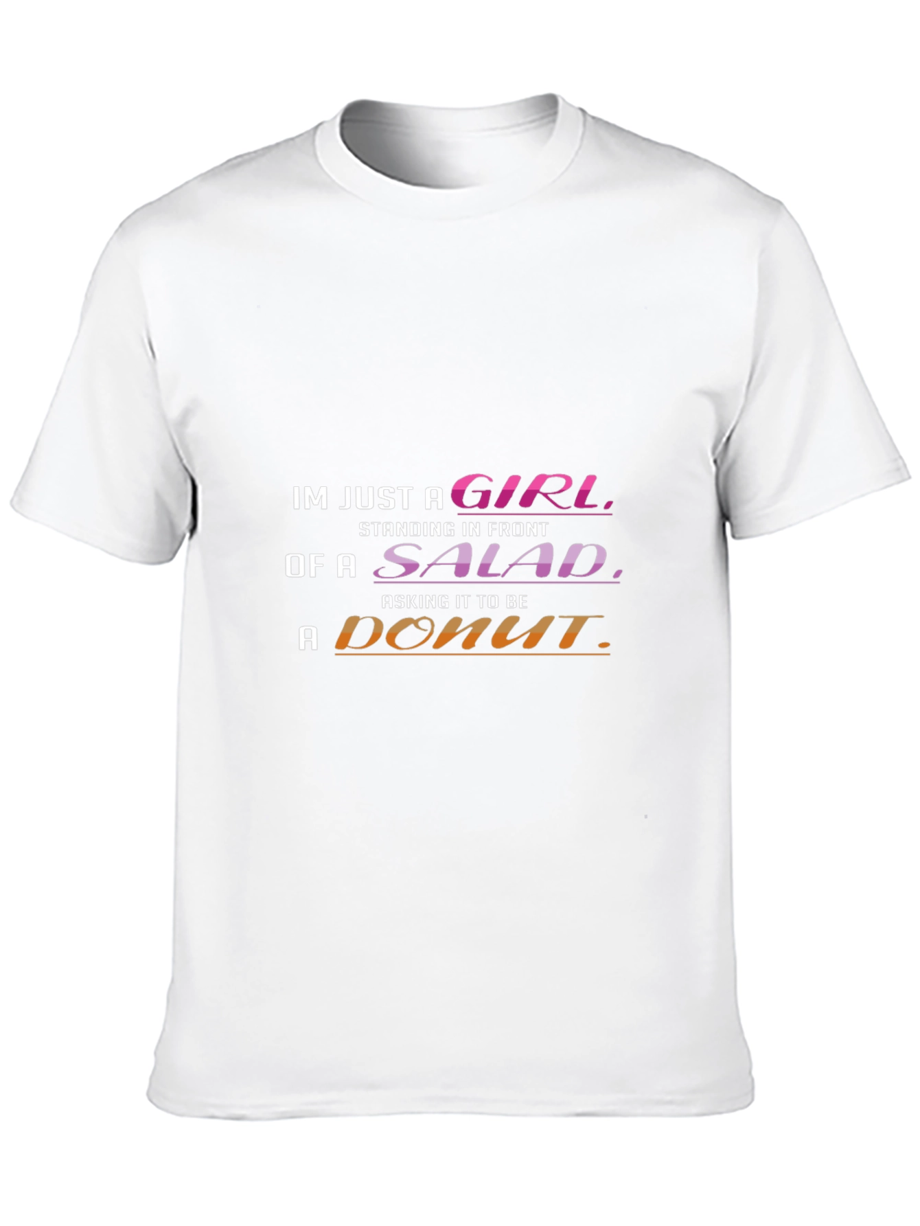 Black Funny Girl Salad Donut T-Shirt view 10