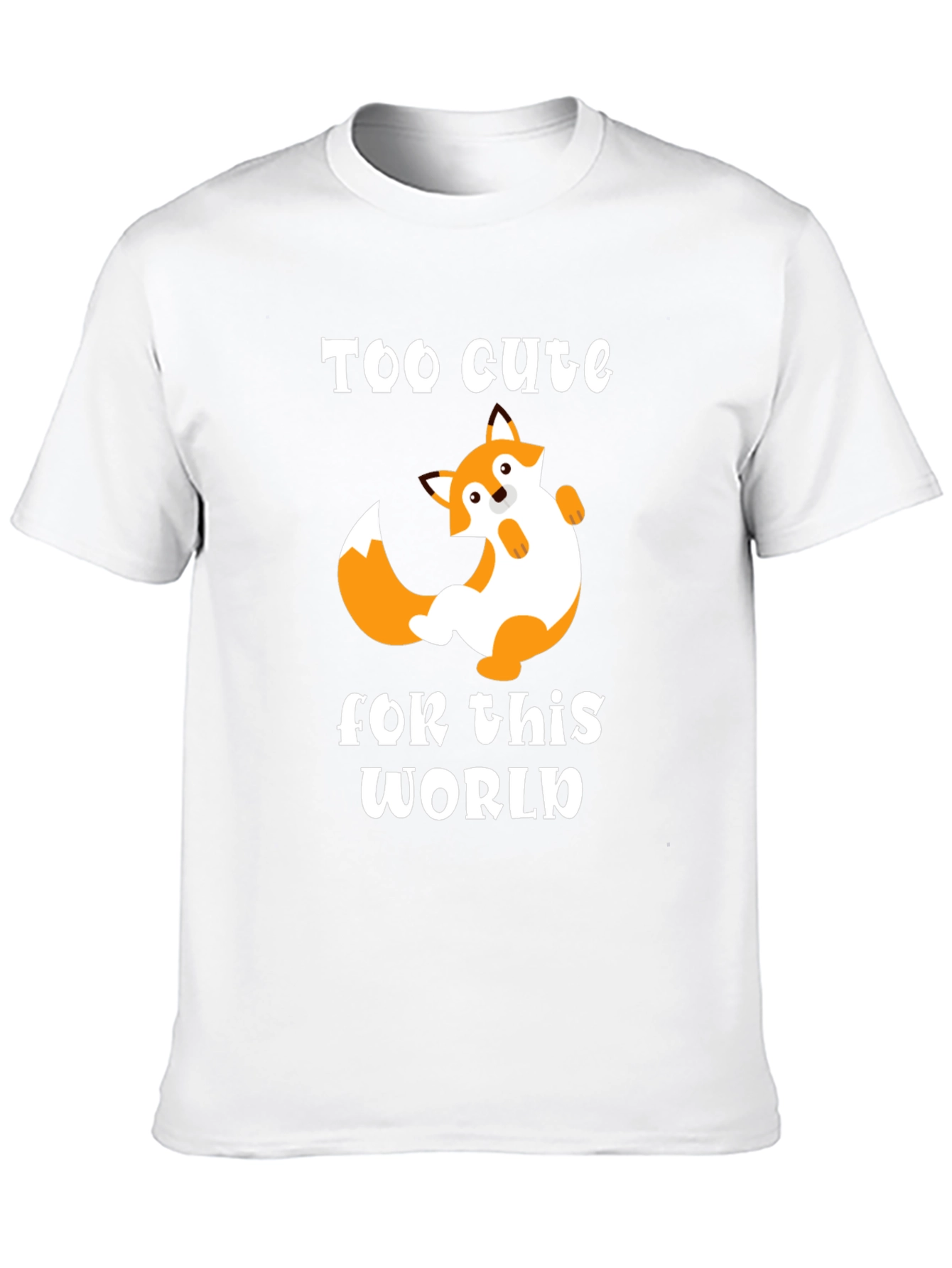 Black Cute Fox Graphic Tee - Too Cute For This World T-Shirt view 10