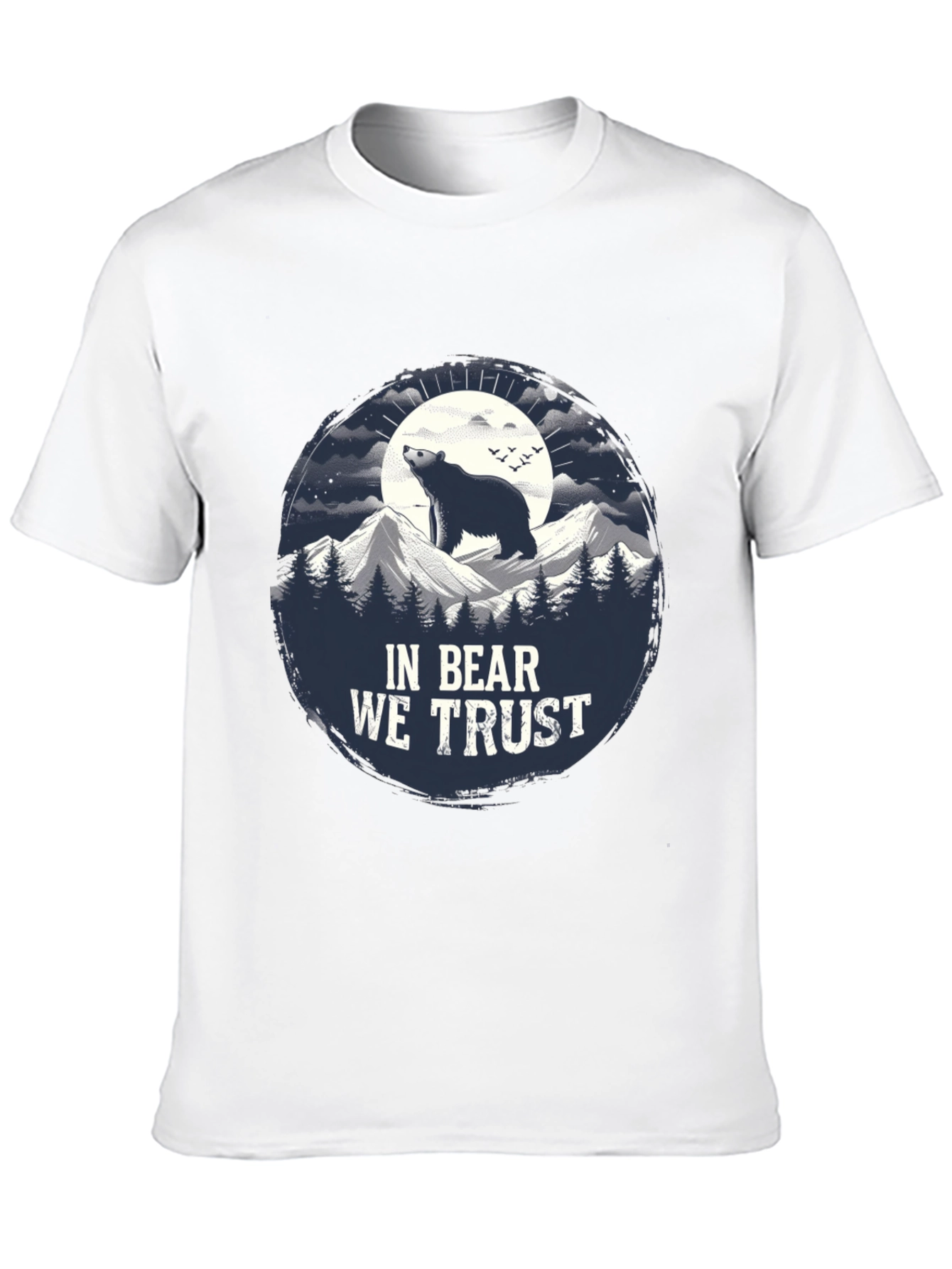 Black In Bear We Trust Graphic Tee - Black Cotton T-Shirt view 10