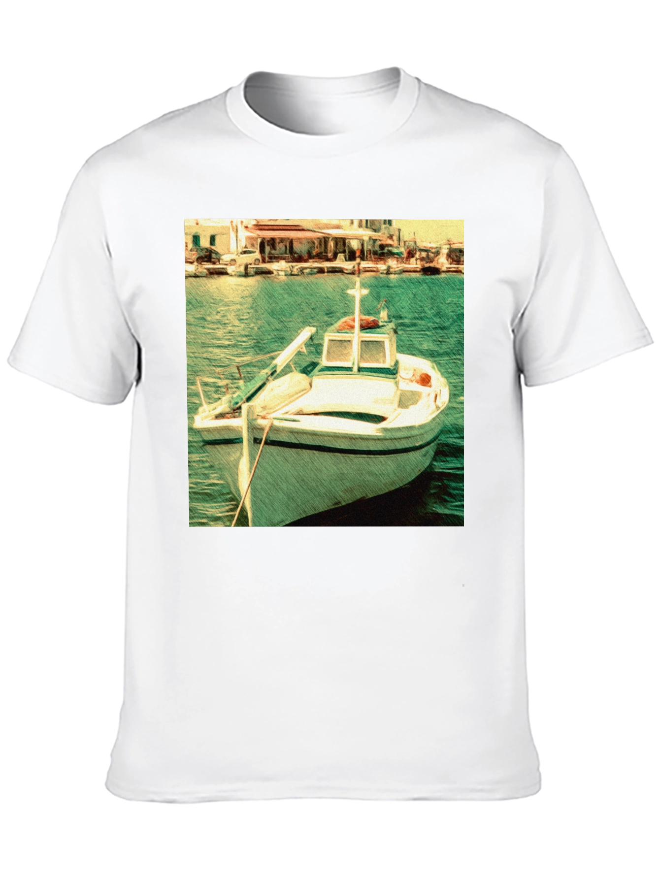 Black Boat Graphic Black T-Shirt view 10
