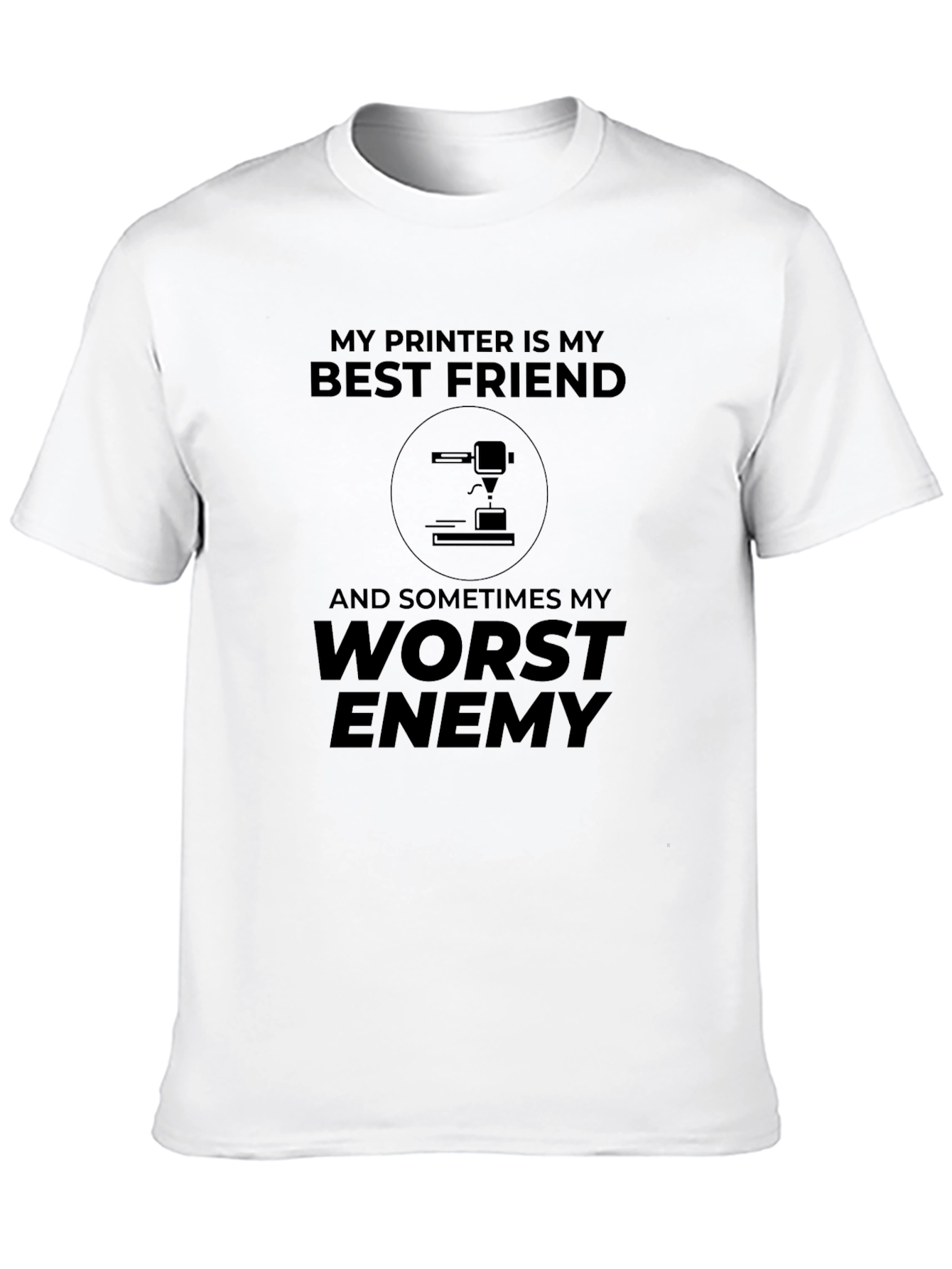 Black My Printer is My Best Friend T-Shirt - Funny 3D Printing Tee view 10