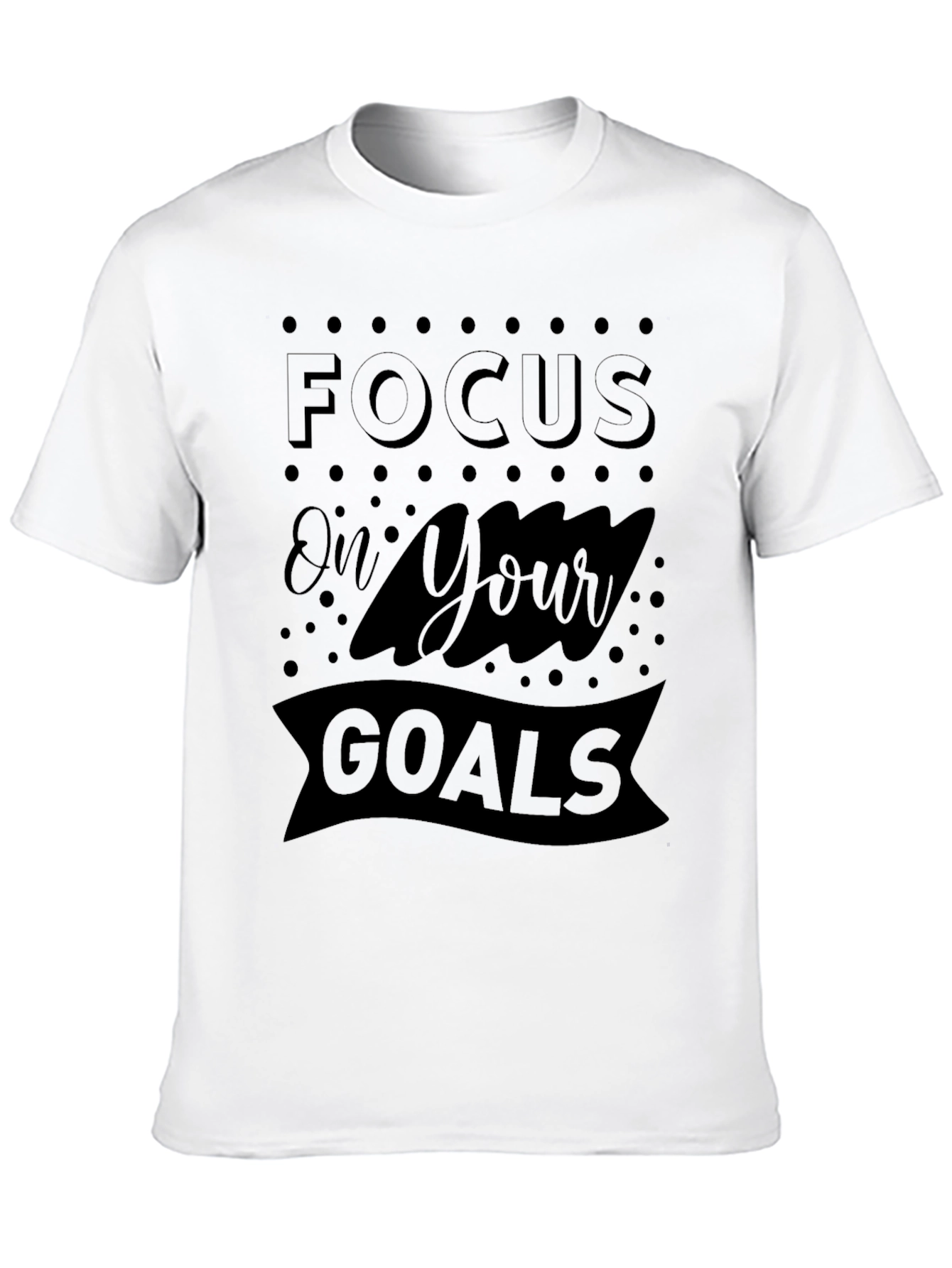 Black Focus on Your Goals Graphic Print Men's Black T-Shirt view 10