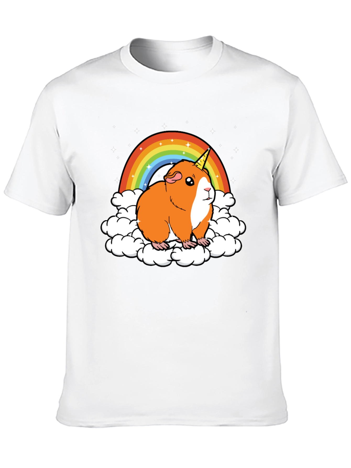 Black Guinea Pig Unicorn Rainbow Graphic Tee view 10