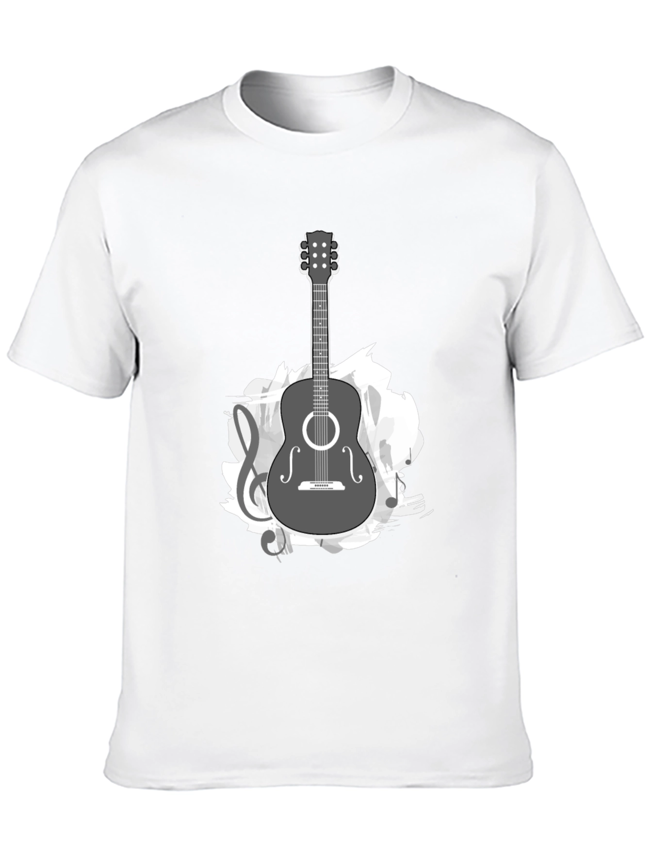Black Guitar Music Graphic Tee - Black Cotton T-Shirt view 10