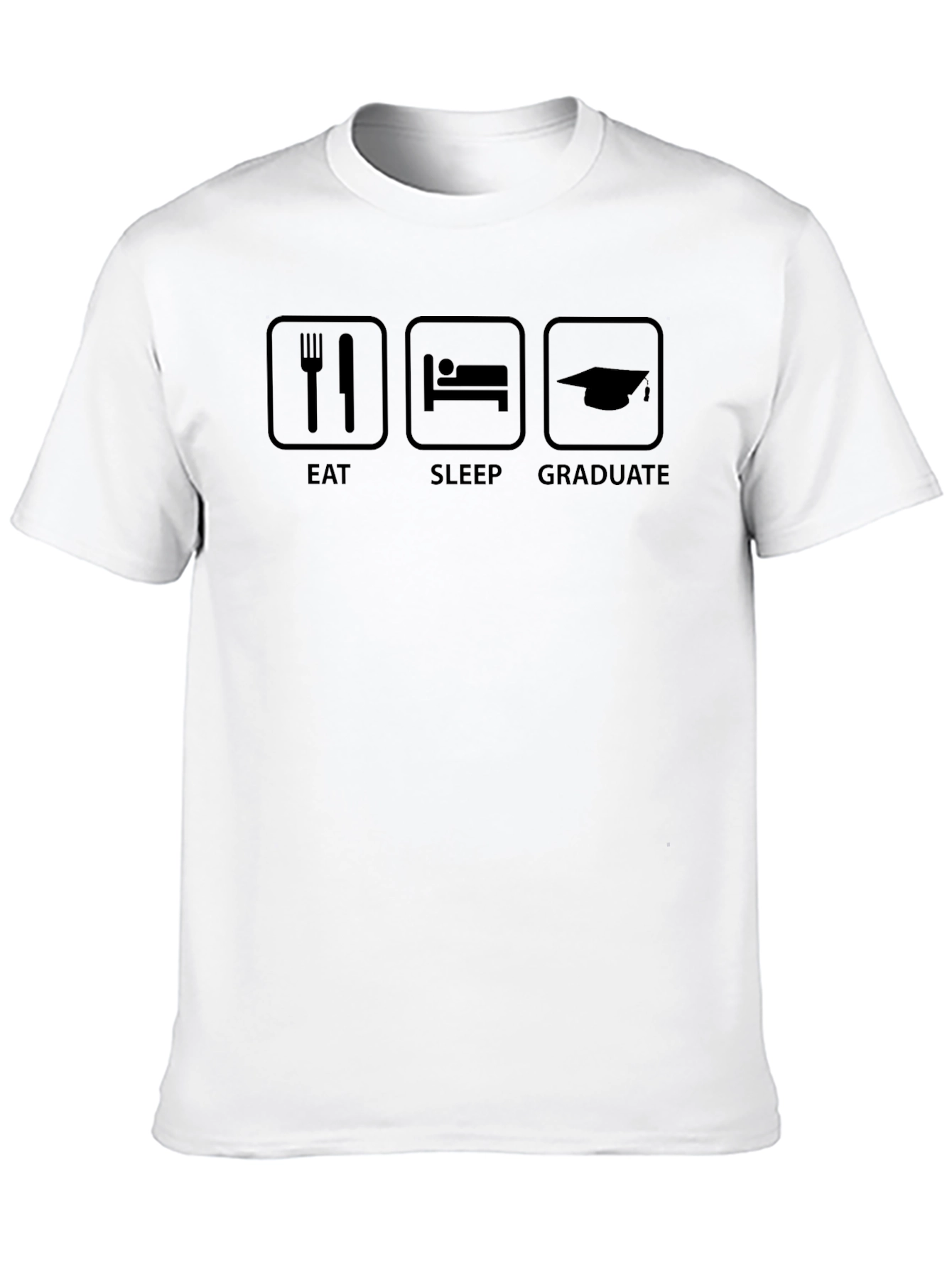 Black Eat Sleep Graduate T-Shirt - Funny Graduation Tee view 10