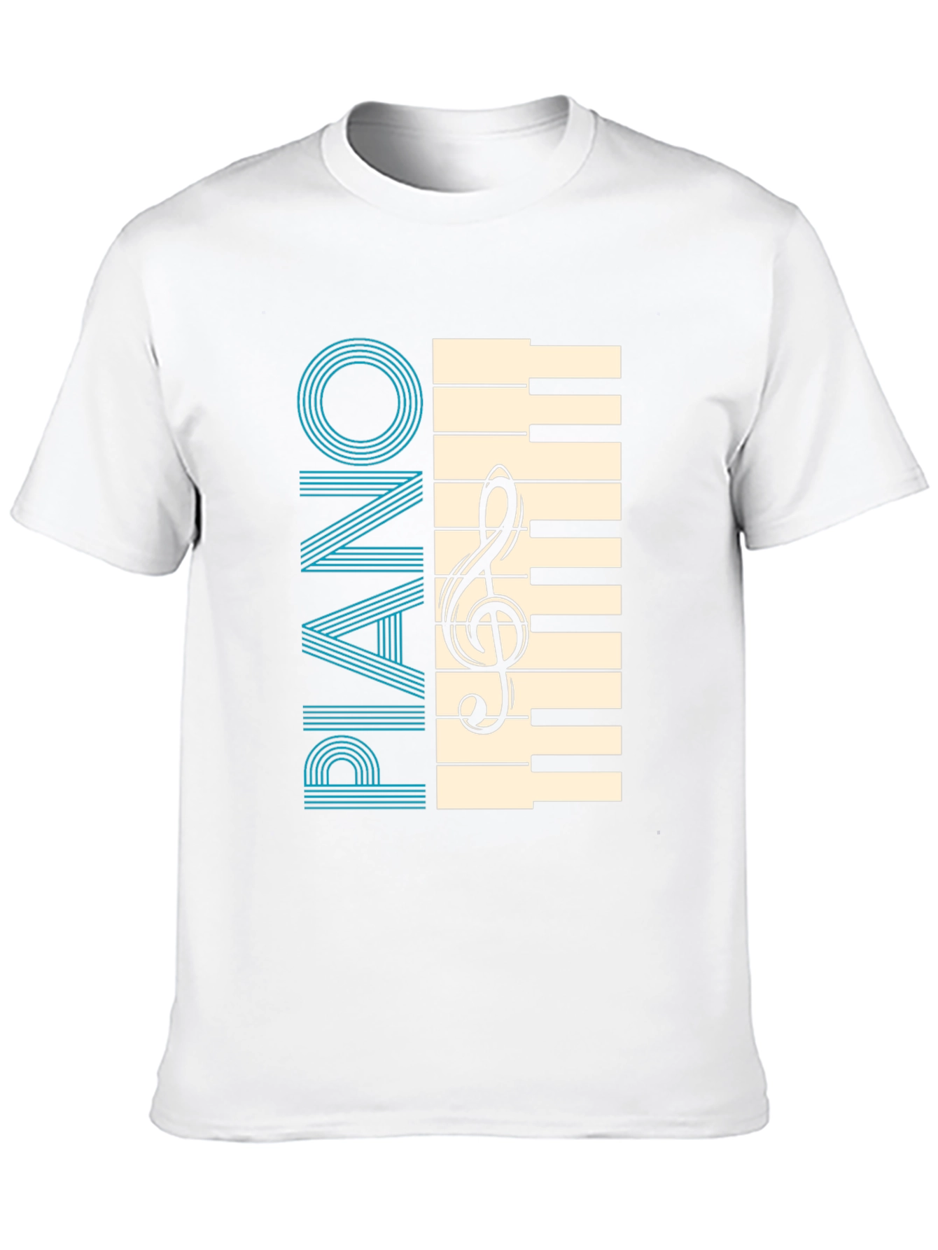 Black Piano Keys & Clef Graphic T-Shirt - Musician's Style view 10