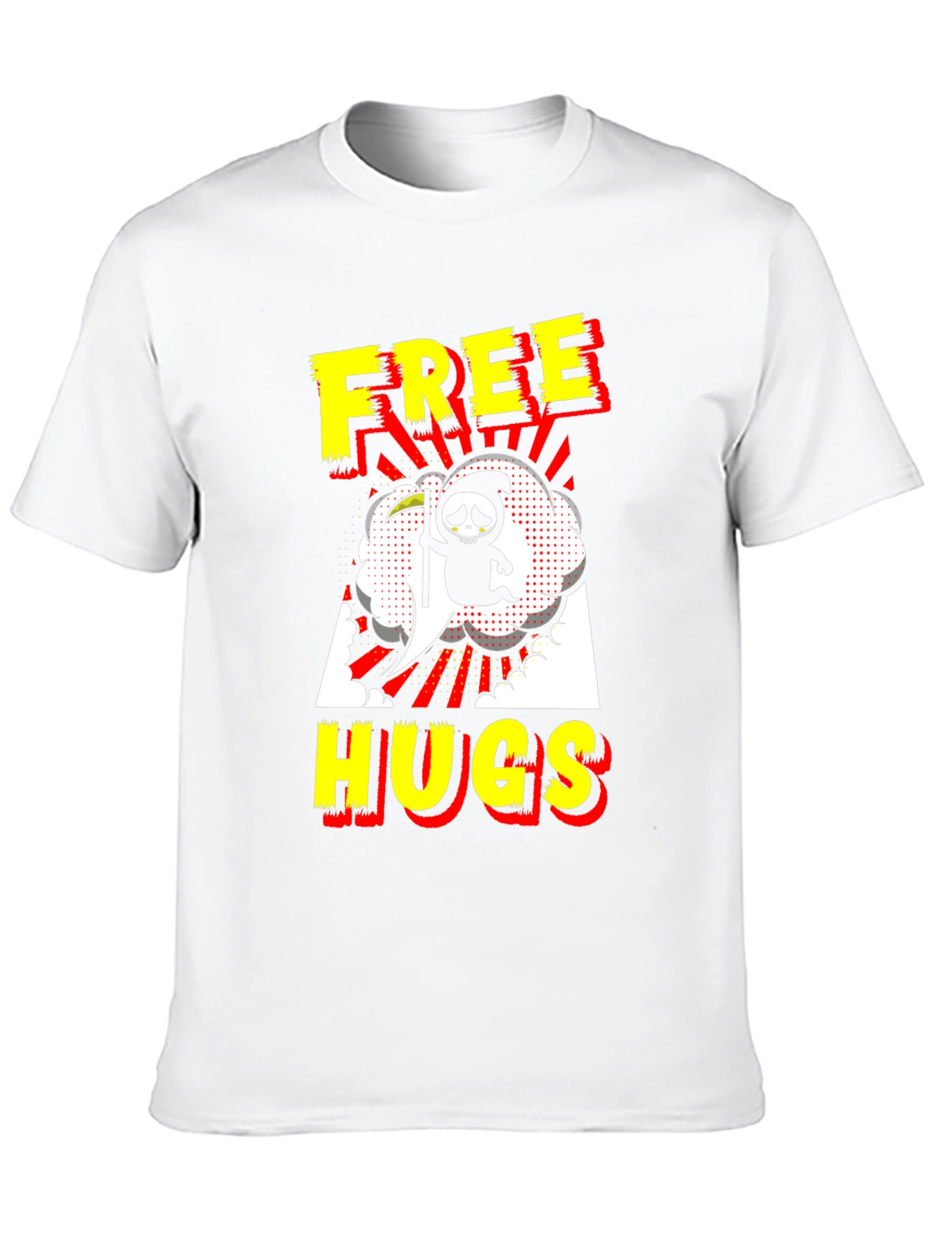 Black Free Hugs Grim Reaper Black T-Shirt view 10