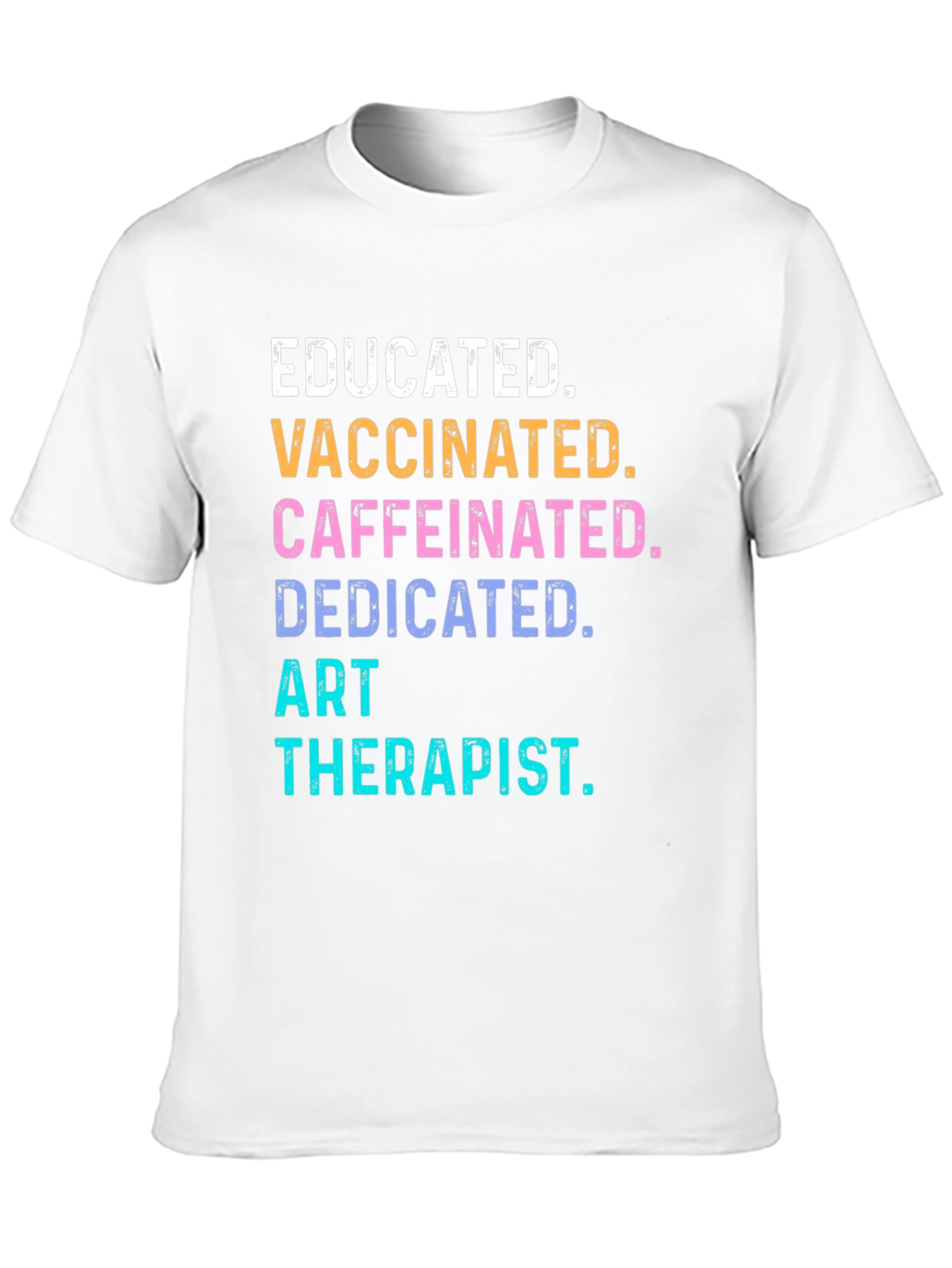 Black Educated Vaccinated Art Therapist Novelty T-Shirt view 10