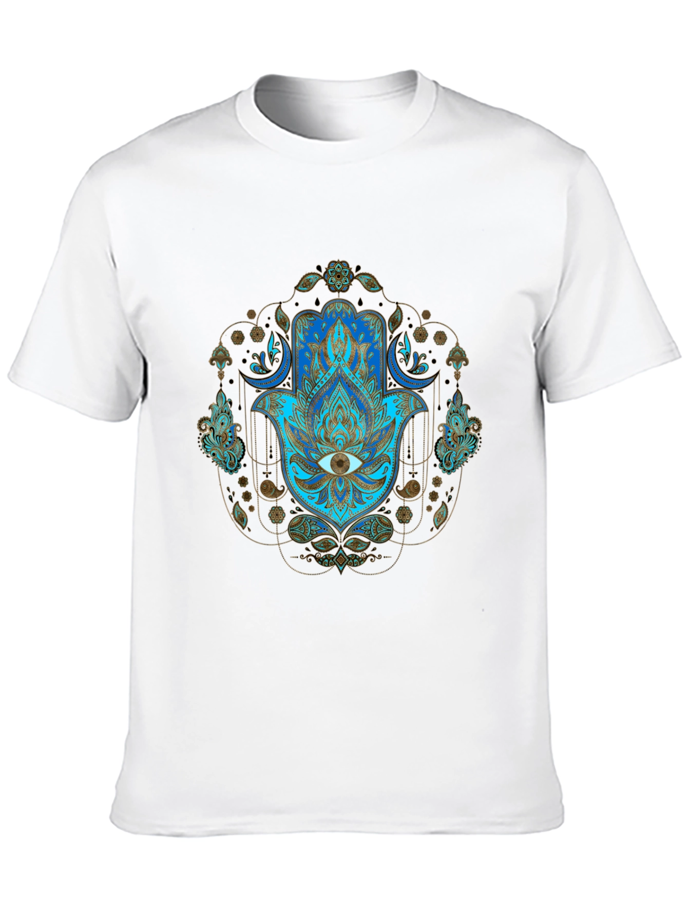 Black Hamsa Hand Graphic Print Tee - Spiritual Protection T-Shirt view 10