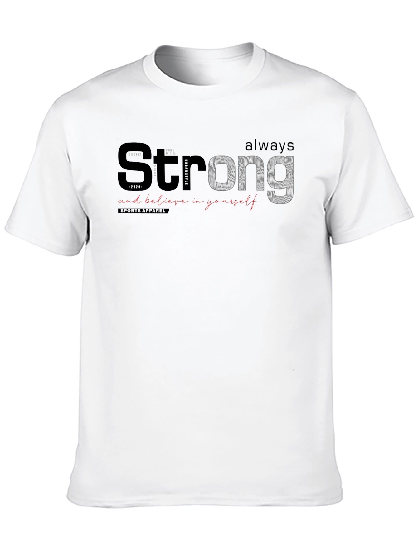Black Strong Graphic Print Crew Neck T-Shirt view 10