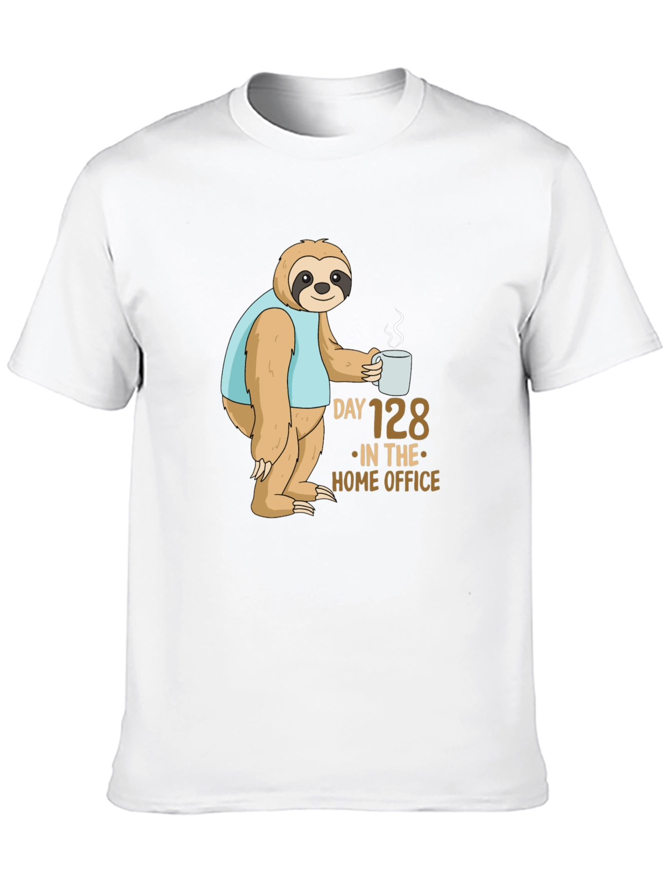 Black Sloth Day 128 Home Office T-Shirt view 10
