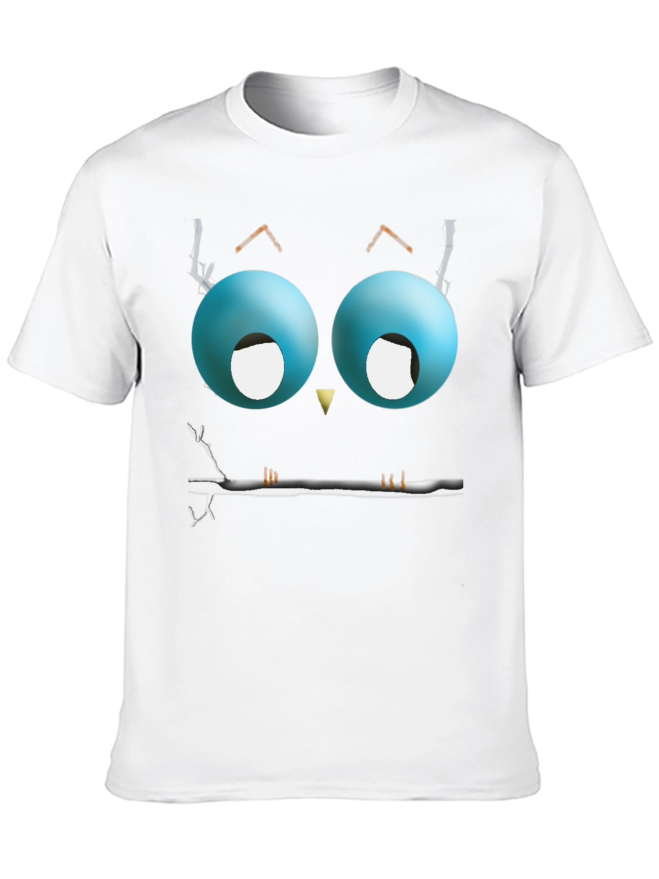 Black Cartoon Owl Eyes T-Shirt - Men's Black Graphic Tee view 10