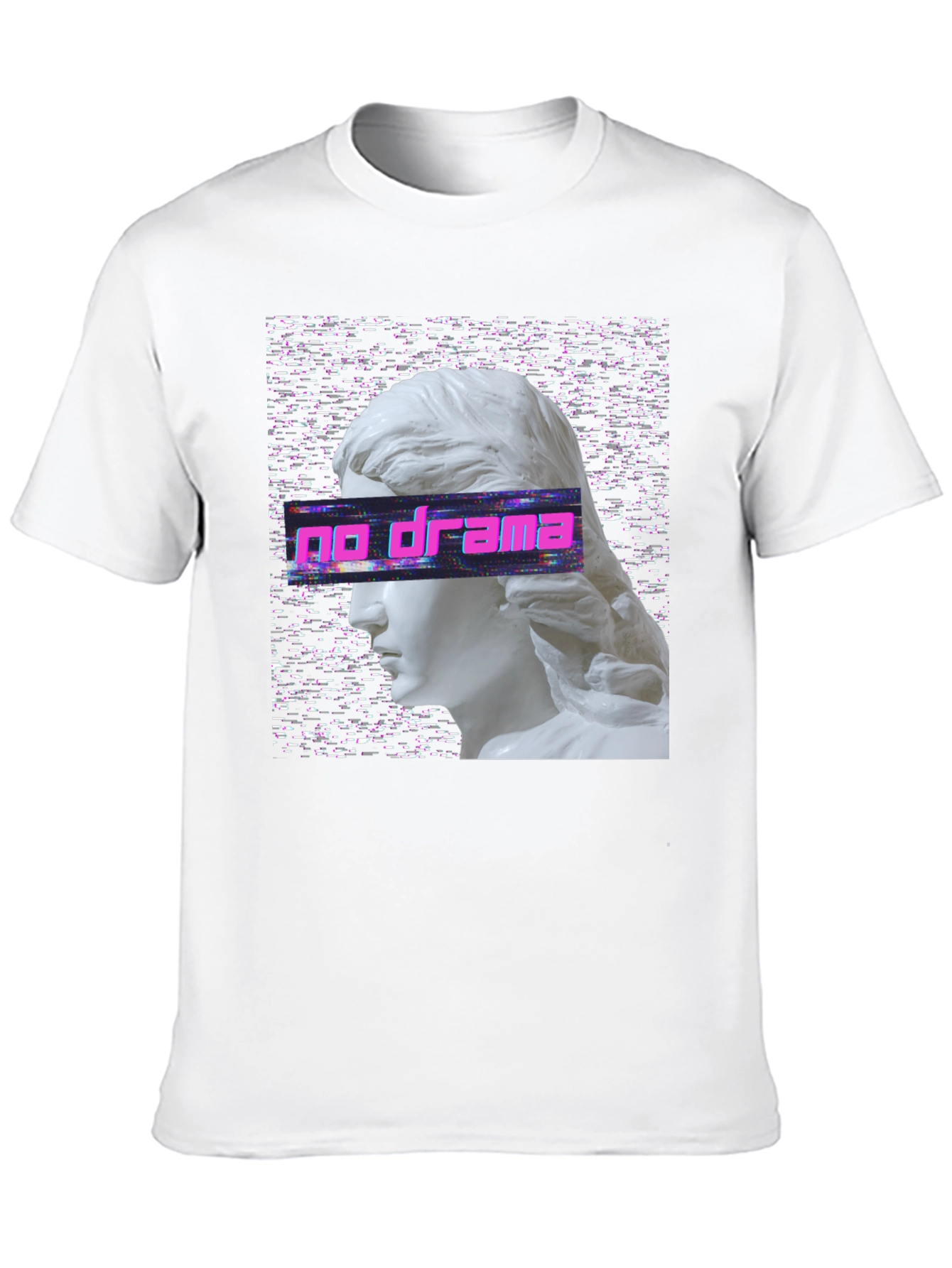Black No Drama Vaporwave T-Shirt view 10