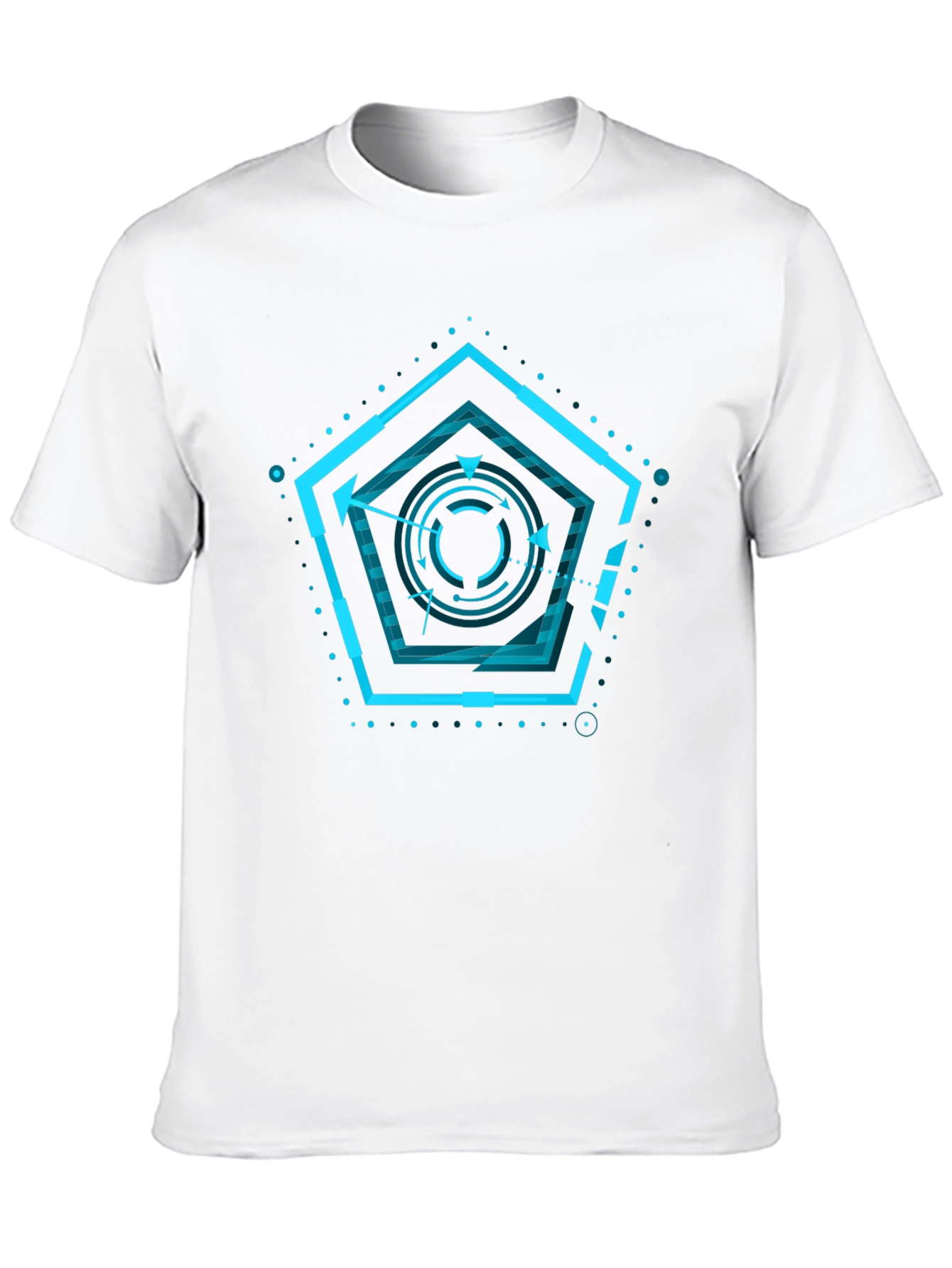 Black Cyberpunk Pentagonal Graphic T-Shirt view 10