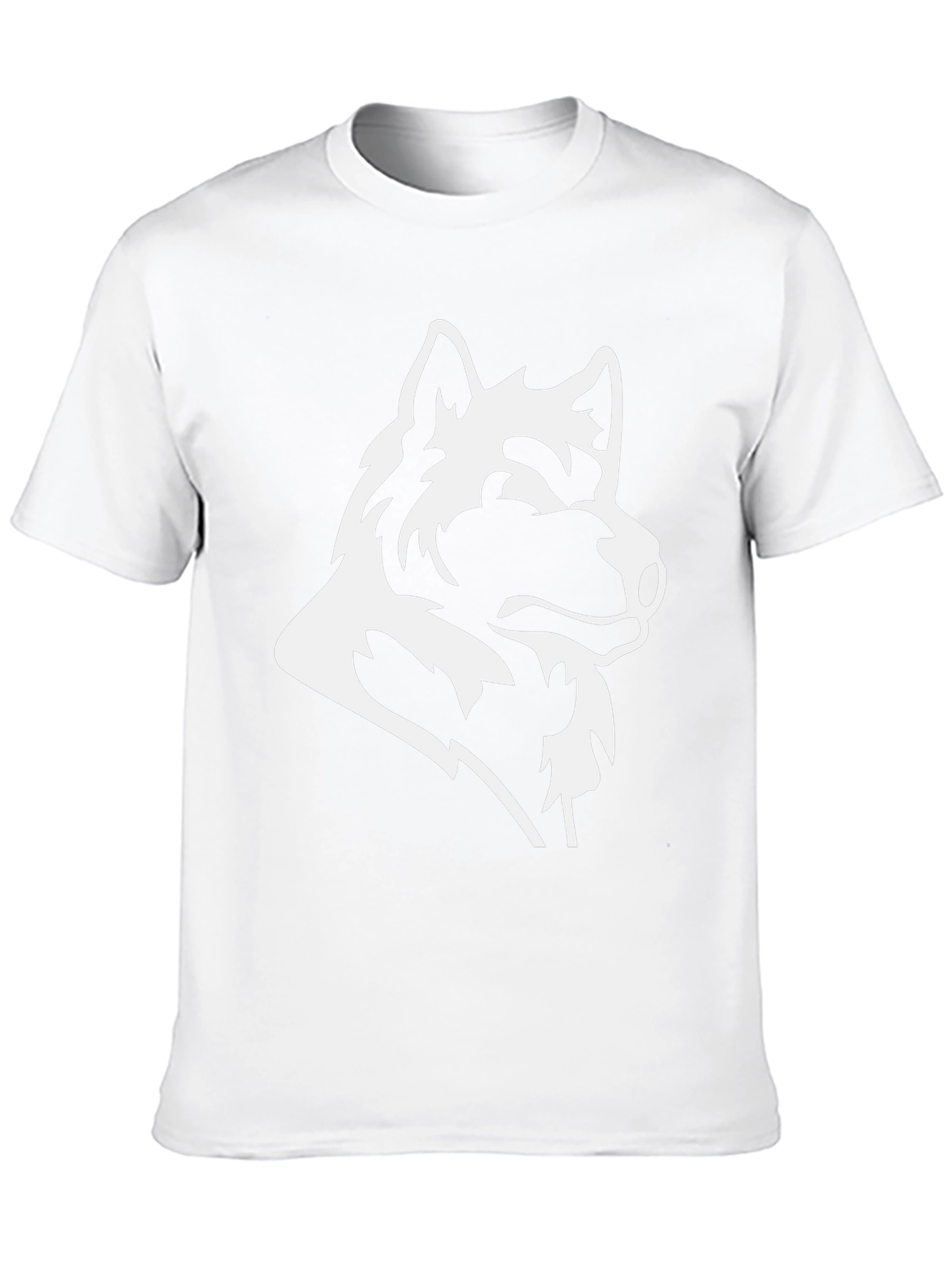 Black Black T-Shirt with White Wolf Graphic view 10