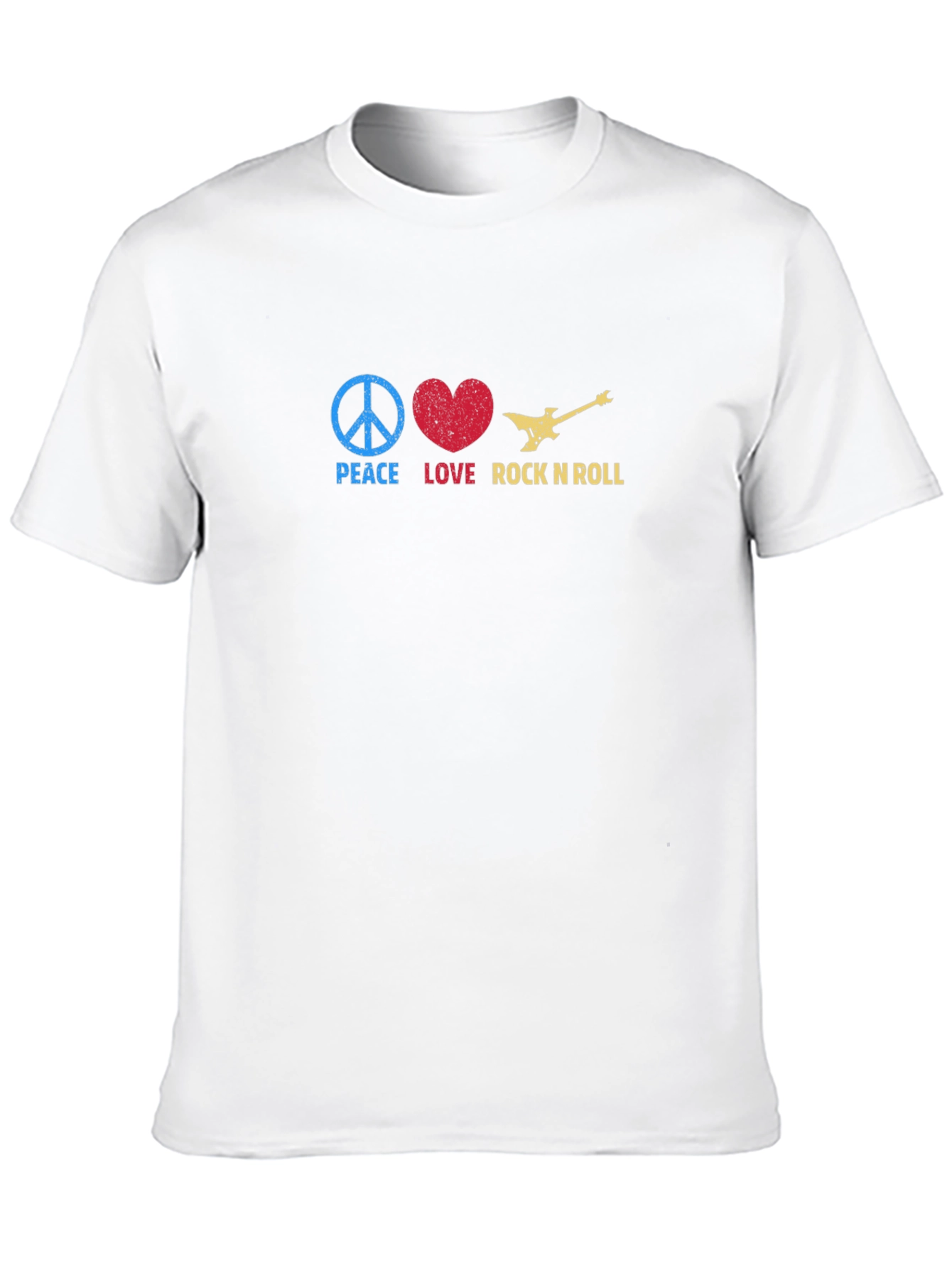 Black Peace Love Rock N Roll Graphic Tee - Black view 10