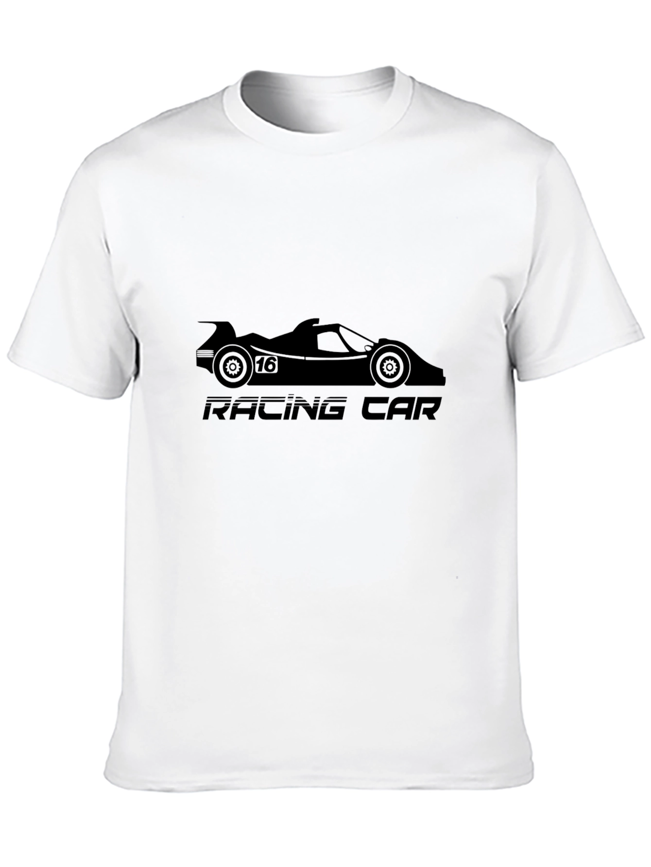 Black Racing Car Graphic Tee - Black Cotton T-Shirt view 10