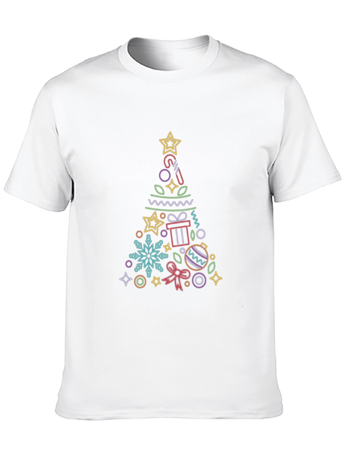 Black Festive Christmas Tree Graphic Tee - Holiday Style view 10