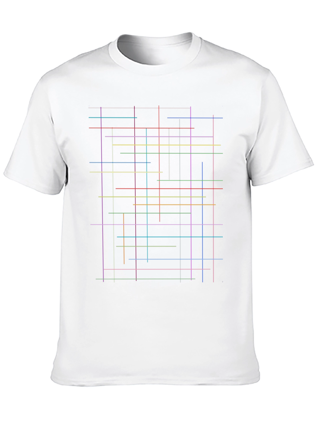 Black Abstract Line Art T-Shirt - Modern Graphic Tee view 10