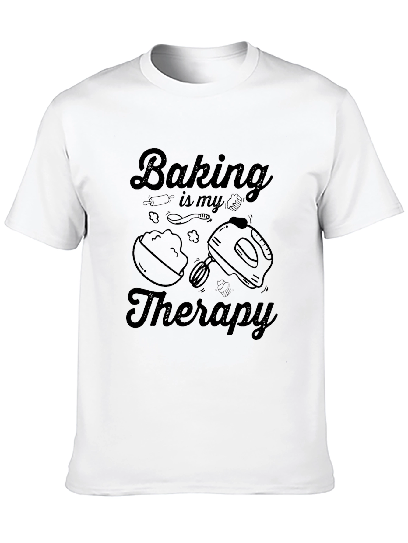 Black Baking is My Therapy Graphic T-Shirt view 10