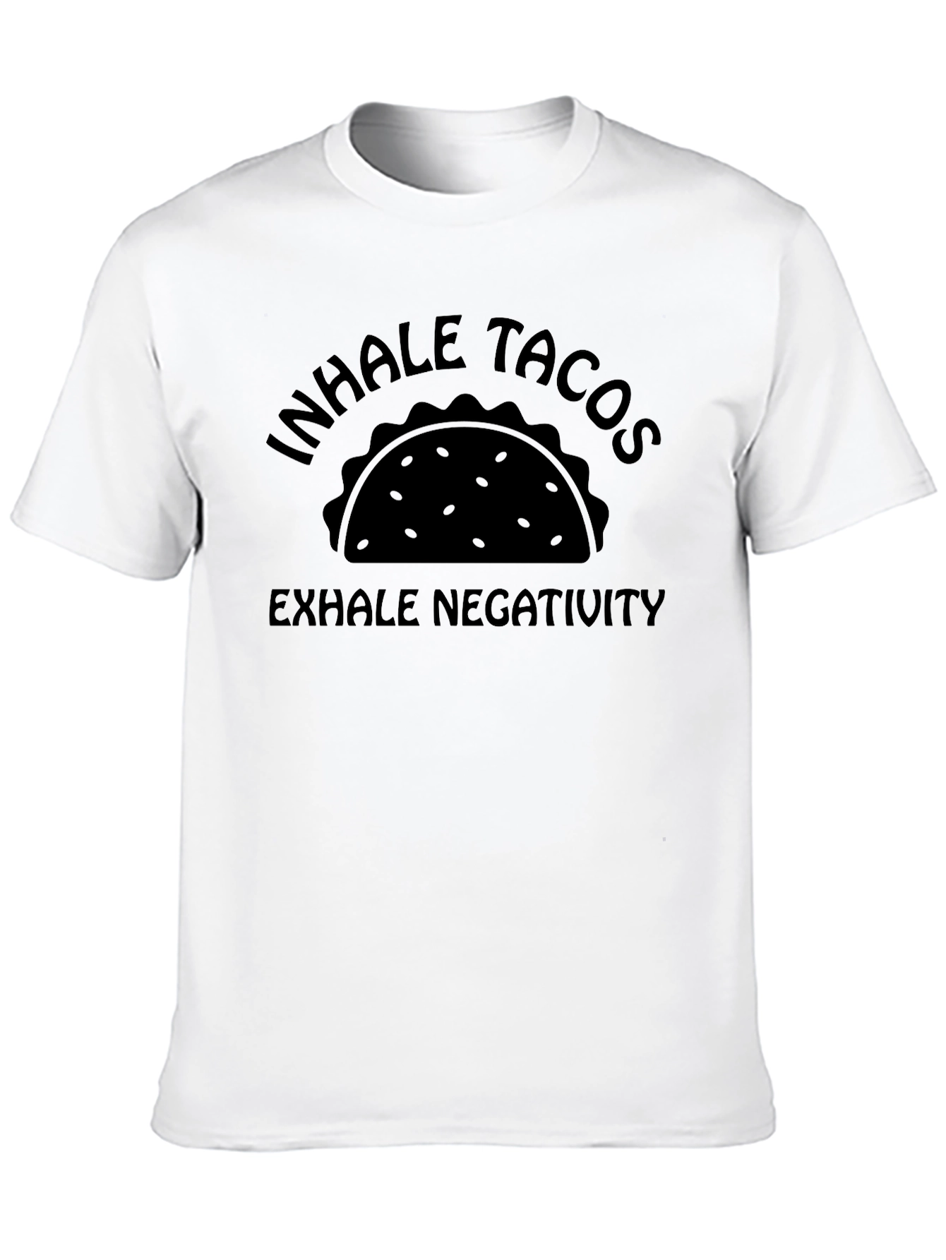 Black Inhale Tacos Exhale Negativity Graphic Tee view 10