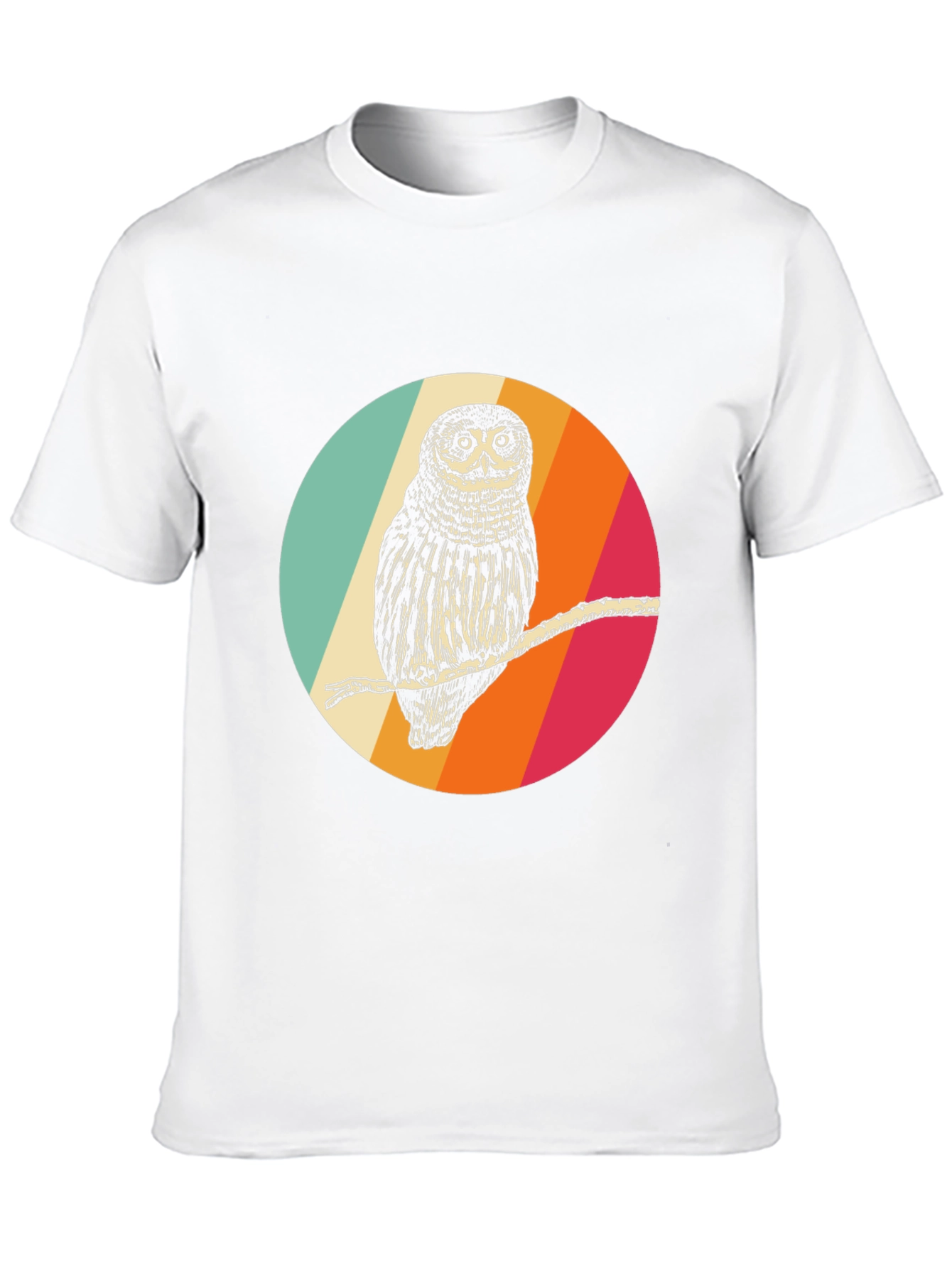 Black Retro Owl Graphic Tee - Men's Black T-Shirt view 10