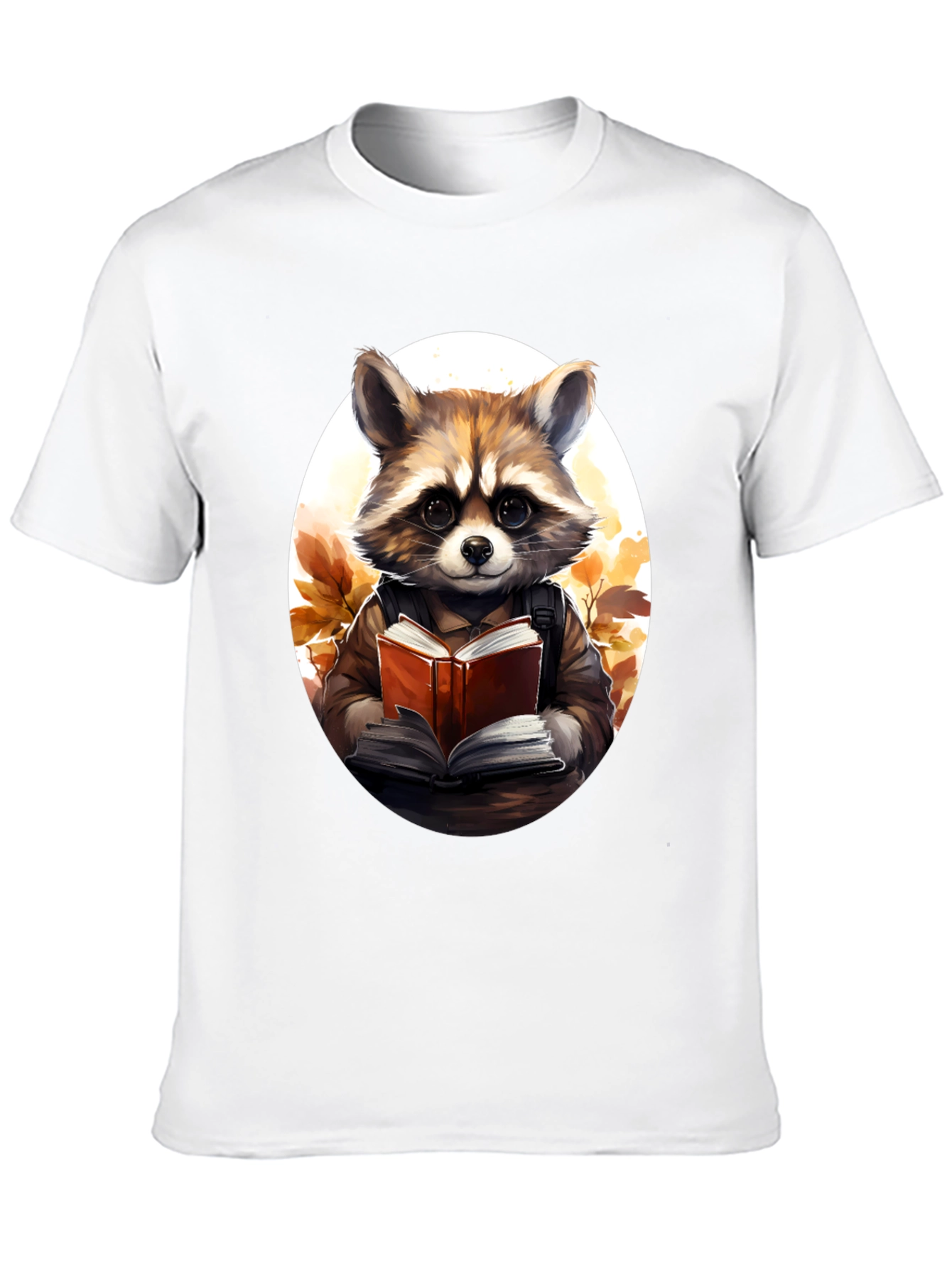 Black Raccoon Reader Graphic Tee - Black Cotton view 10