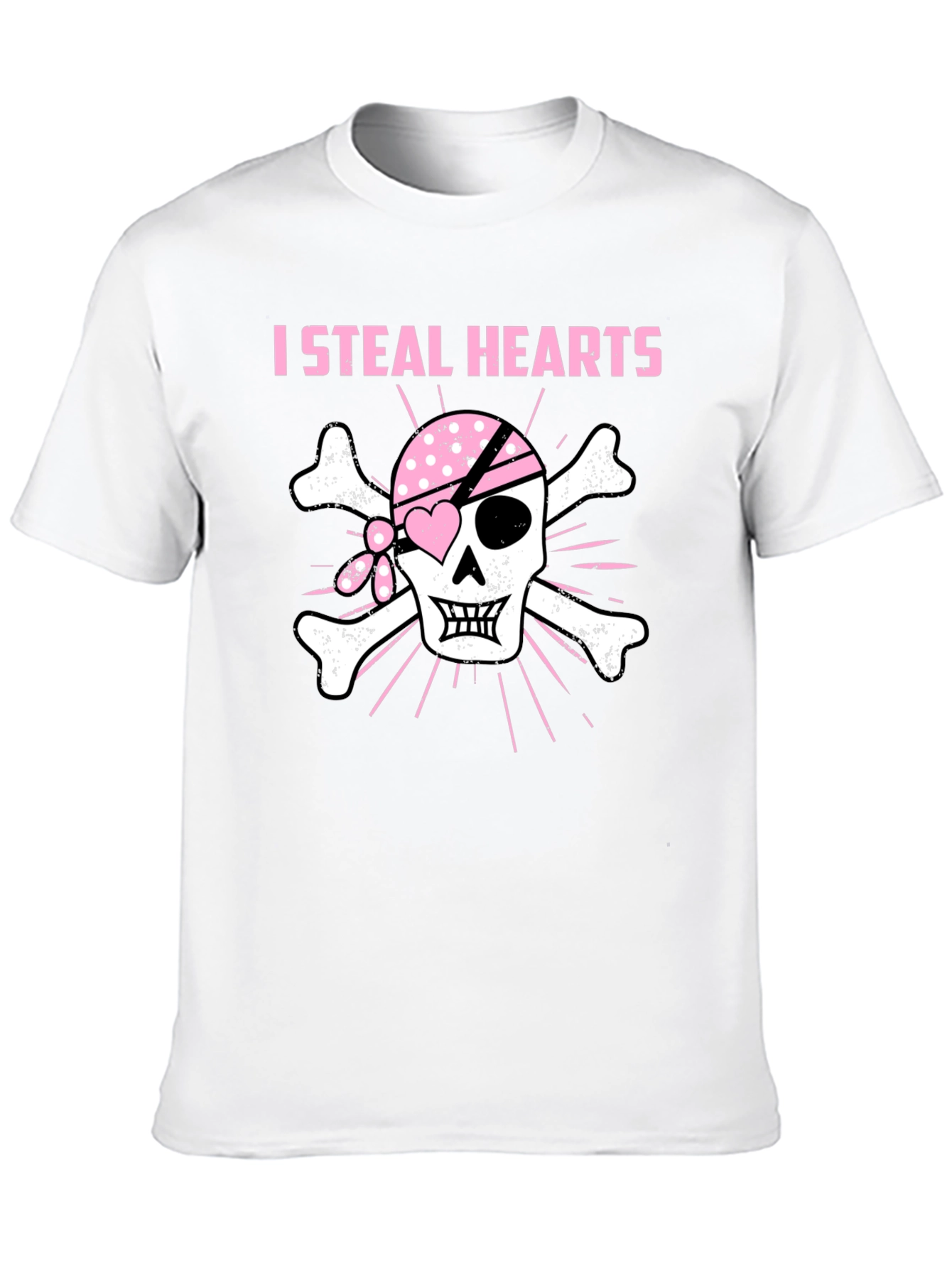 Black I Steal Hearts Pirate Skull T-Shirt view 10