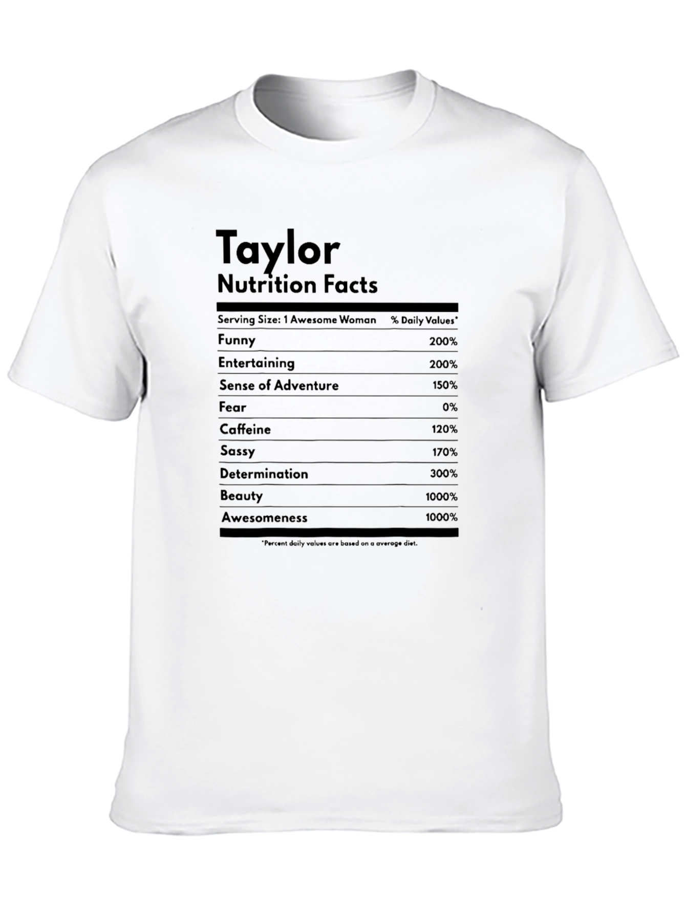 Black Taylor Nutrition Facts Graphic T-Shirt view 10