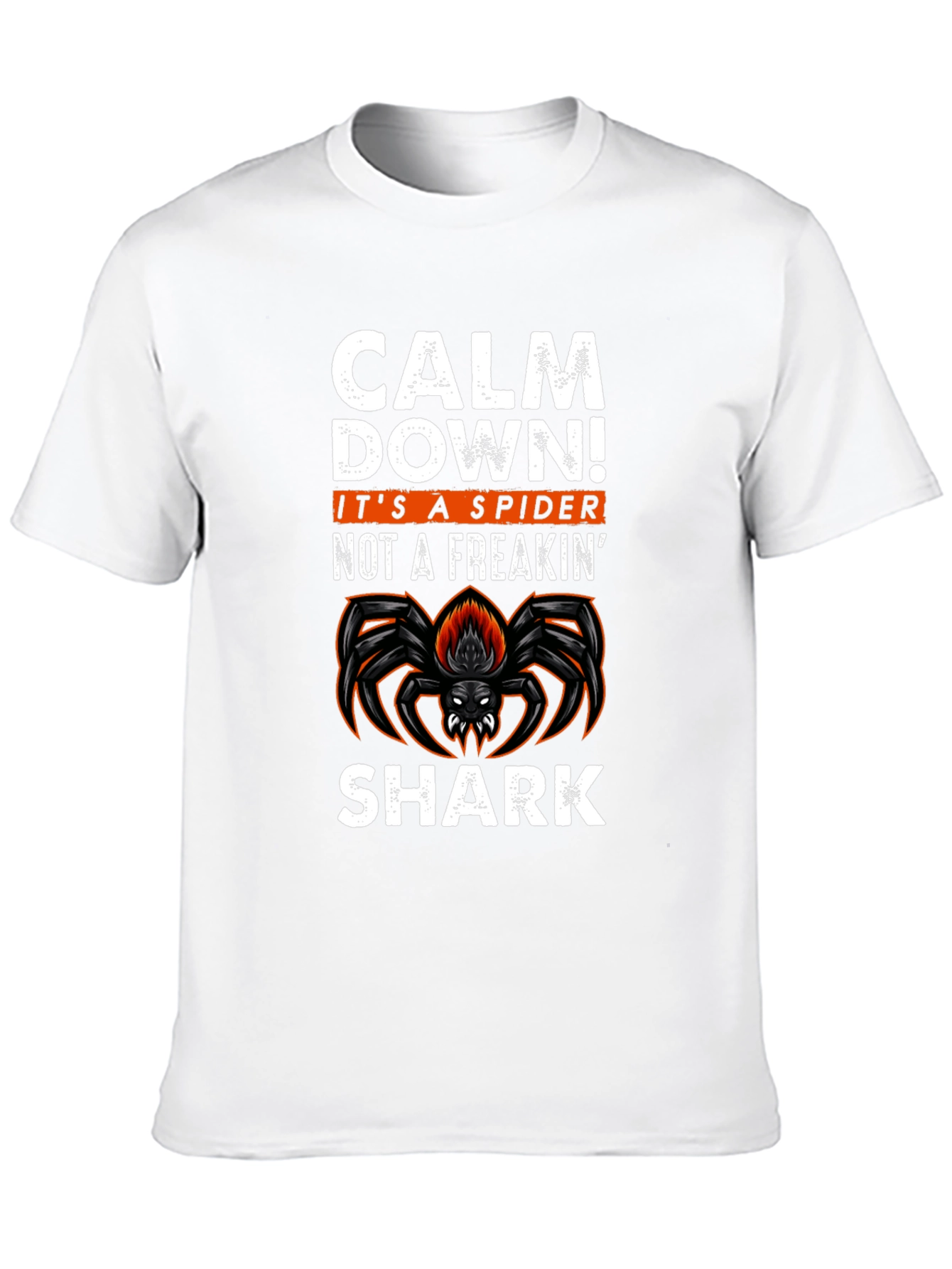 Black Calm Down Spider Graphic Tee -  Funny Halloween T-Shirt view 10