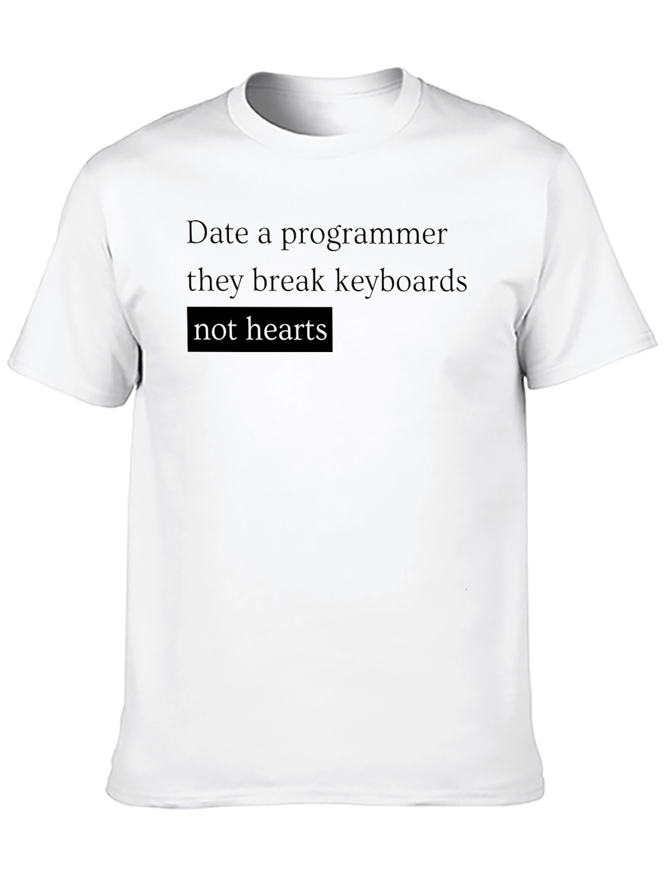 Black Date a Programmer Funny T-Shirt - Black view 10