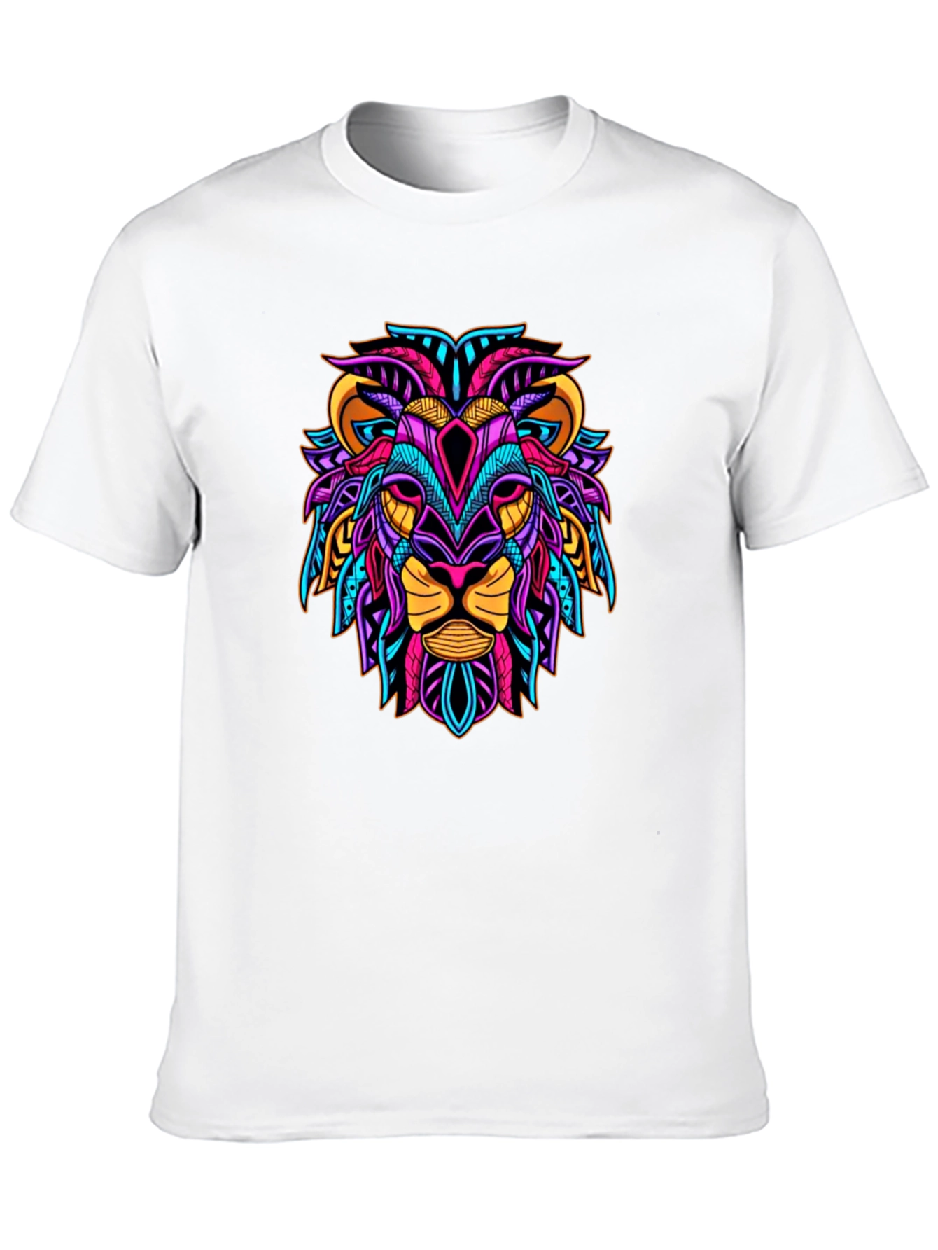 Black Vibrant Lion Graphic Tee - Unique Design view 10