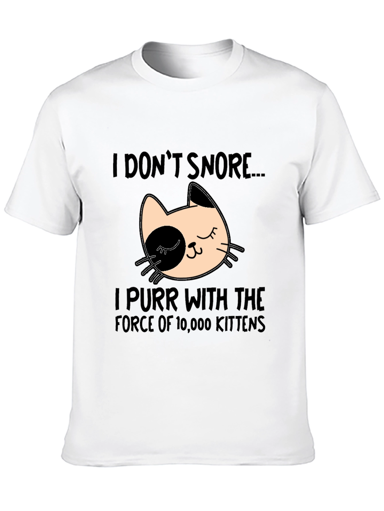 Black Funny Cat Purr T-Shirt - I Don't Snore view 10