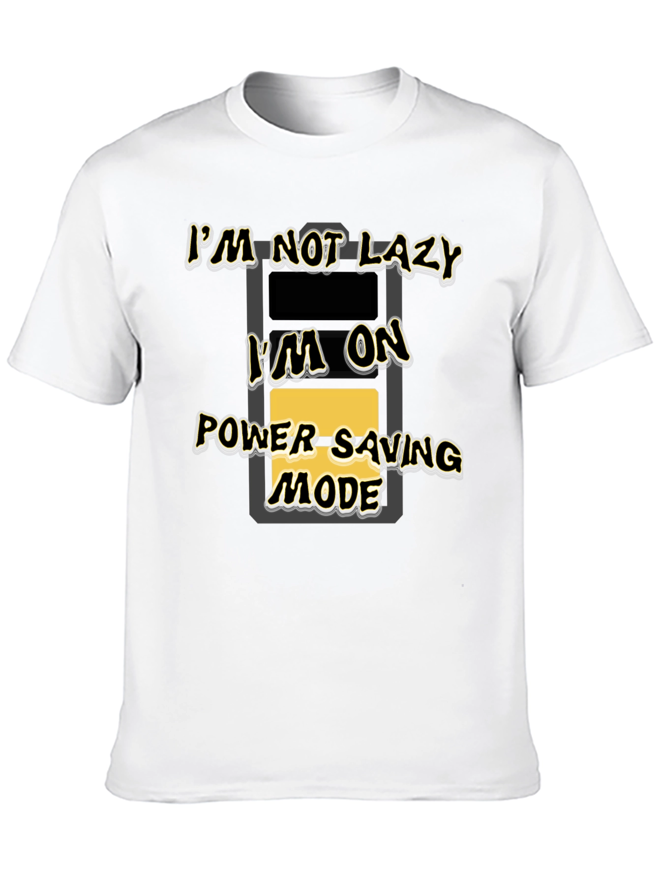 Black Funny I'm On Power Saving Mode Black T-Shirt view 10