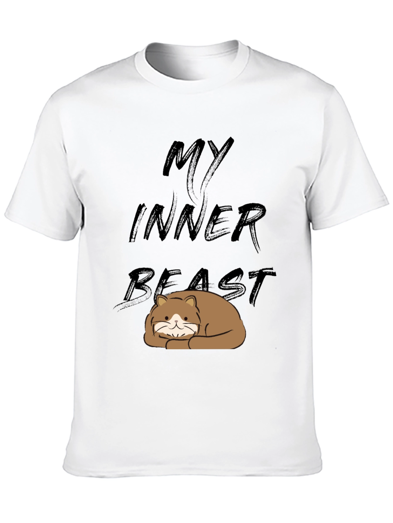 Black My Inner Beast T-Shirt - Cute Cat Graphic Tee view 10