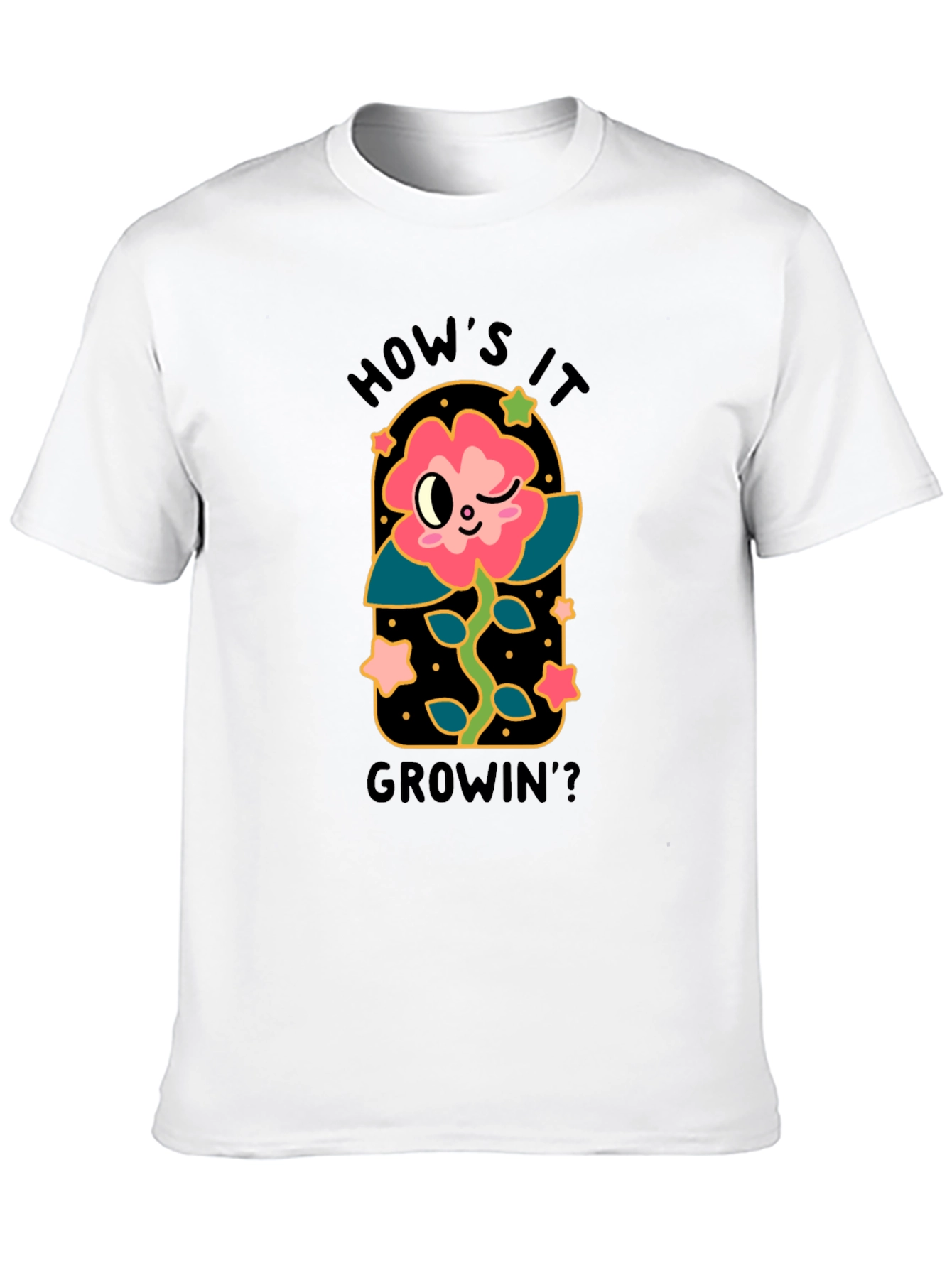 Black How's it Growin'? Graphic T-Shirt view 10