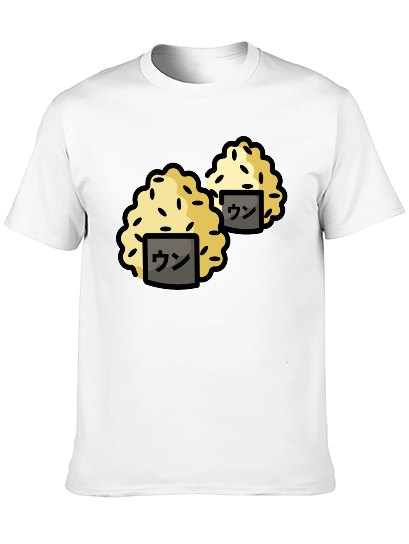 Black Funny Sushi Rice Ball Graphic Black T-Shirt view 10