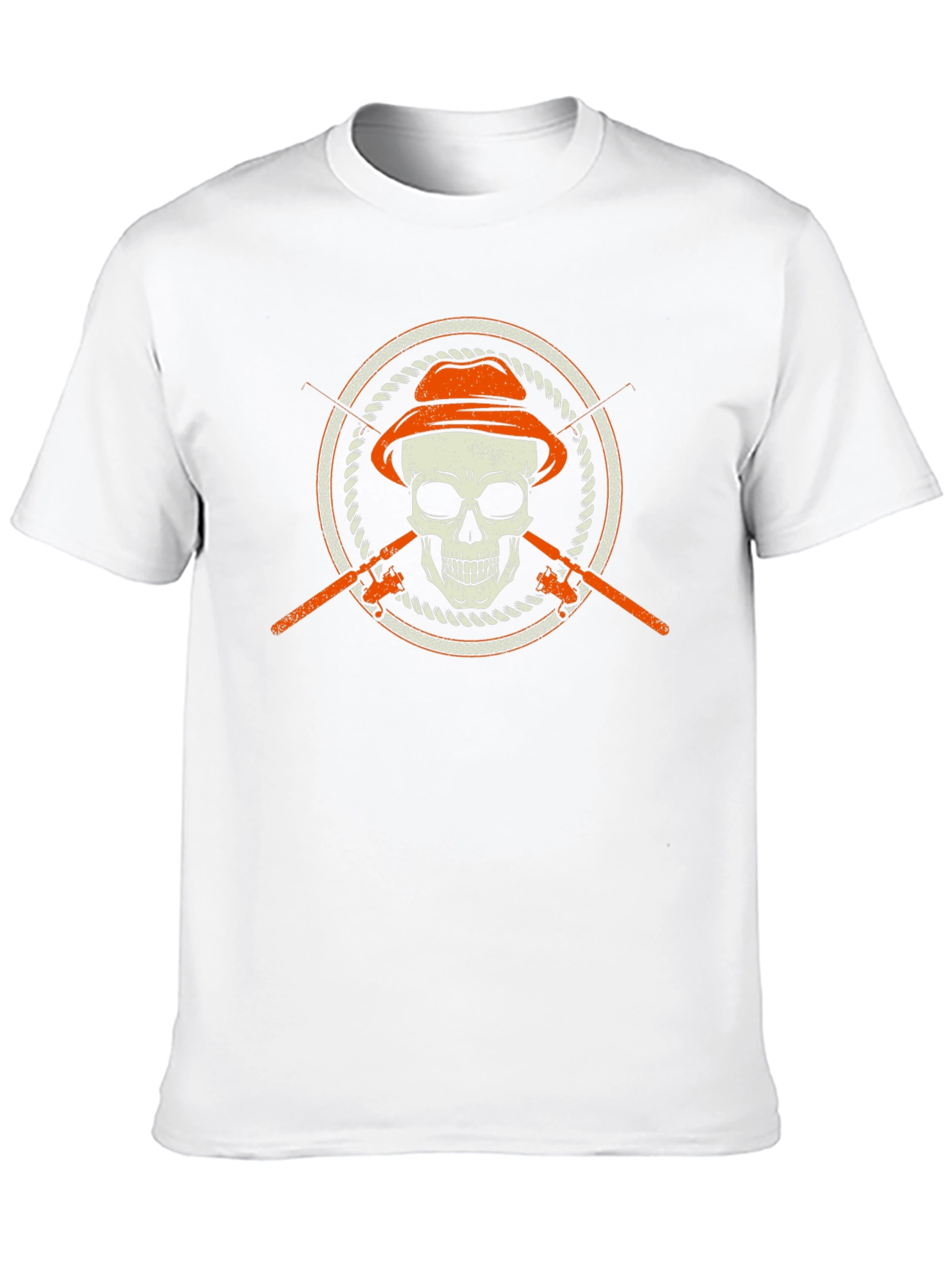Black Skull Fisherman T-Shirt - Fishing Skeleton Tee view 10