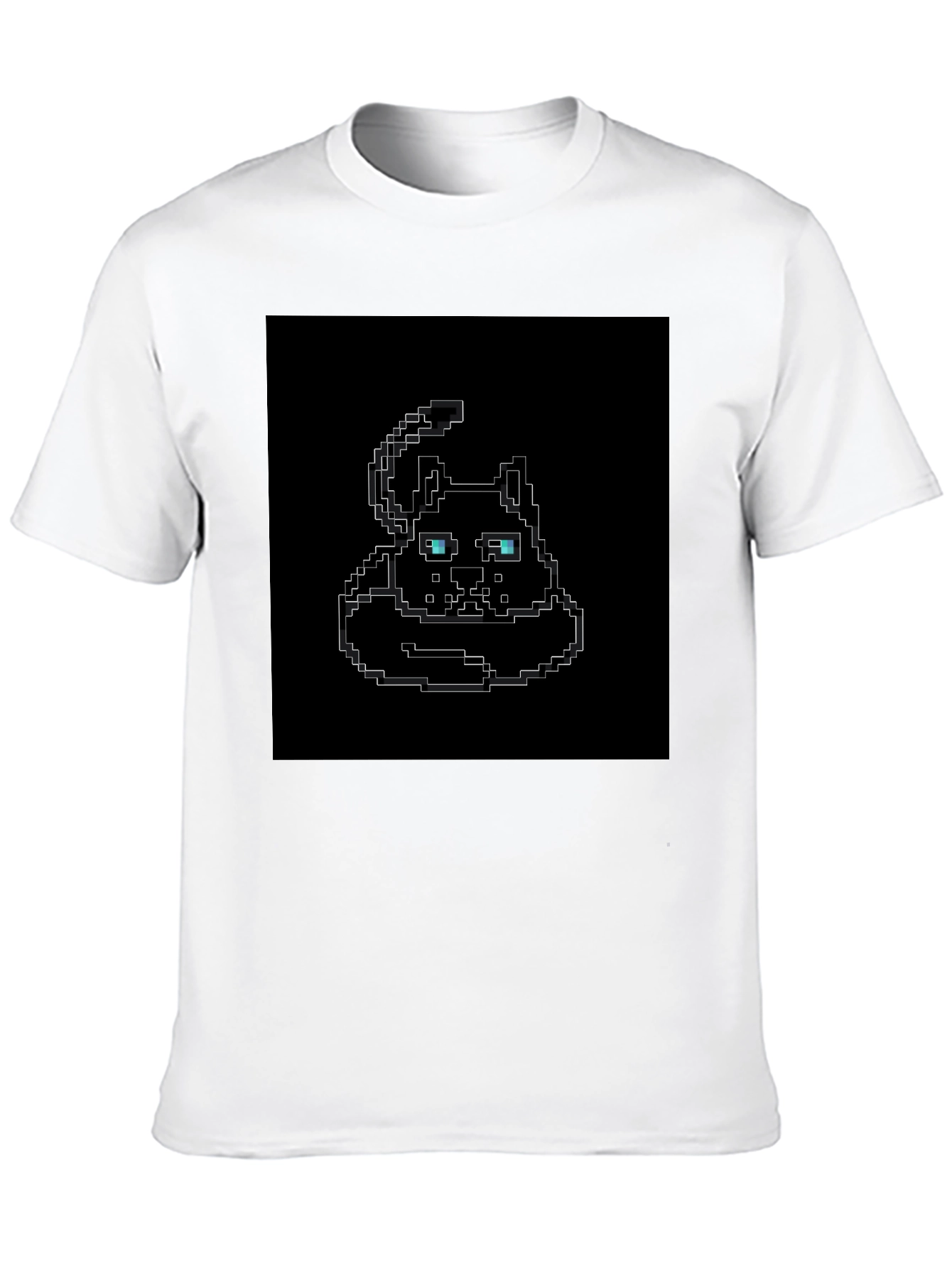 Black Pixel Art Cat T-Shirt - Black view 10