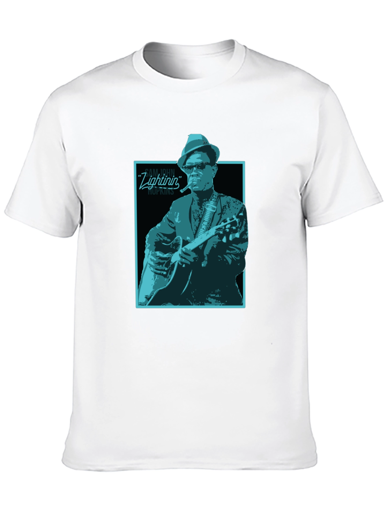 Black Lightnin' Hopkins Graphic Tee - Black Cotton T-Shirt view 10