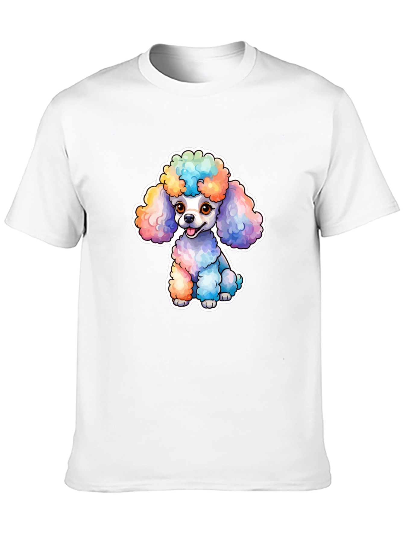 Black Rainbow Poodle Graphic Tee - Cute Dog T-Shirt view 10