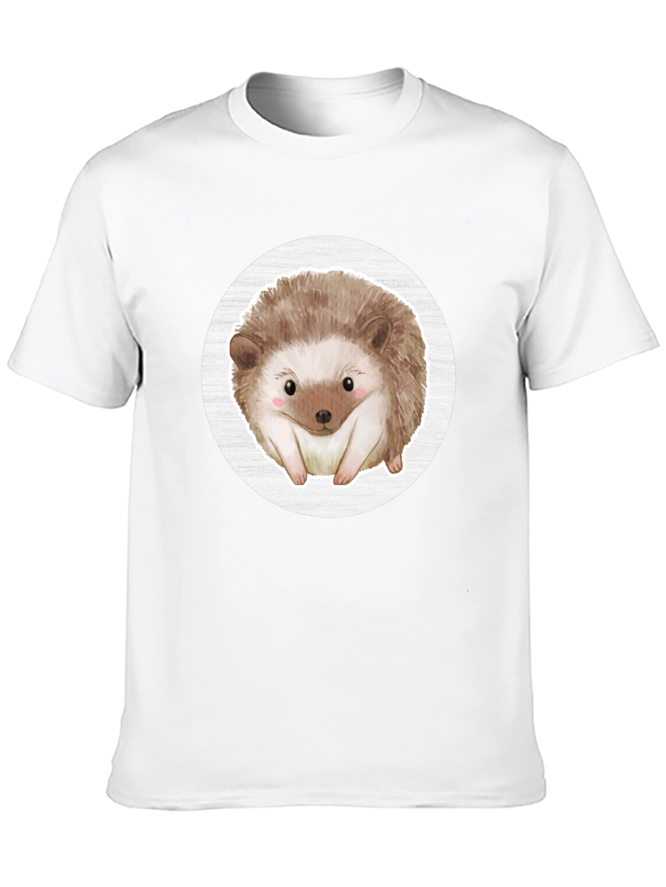Black Cute Hedgehog Graphic Tee - Black Cotton Casual Shirt view 10