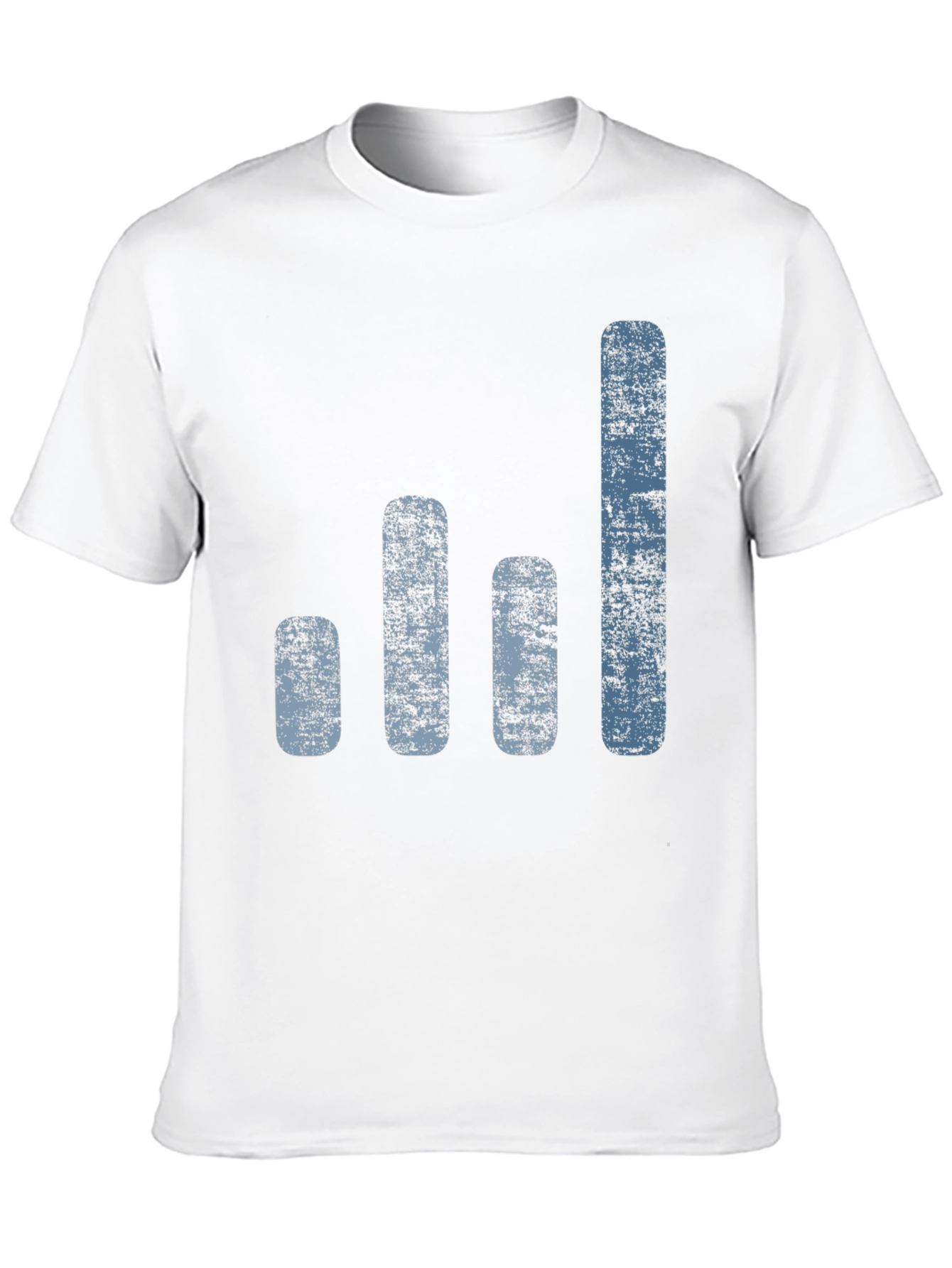 Black Distressed Bar Graph Tee - Trendy Black Cotton Blend Shirt view 10